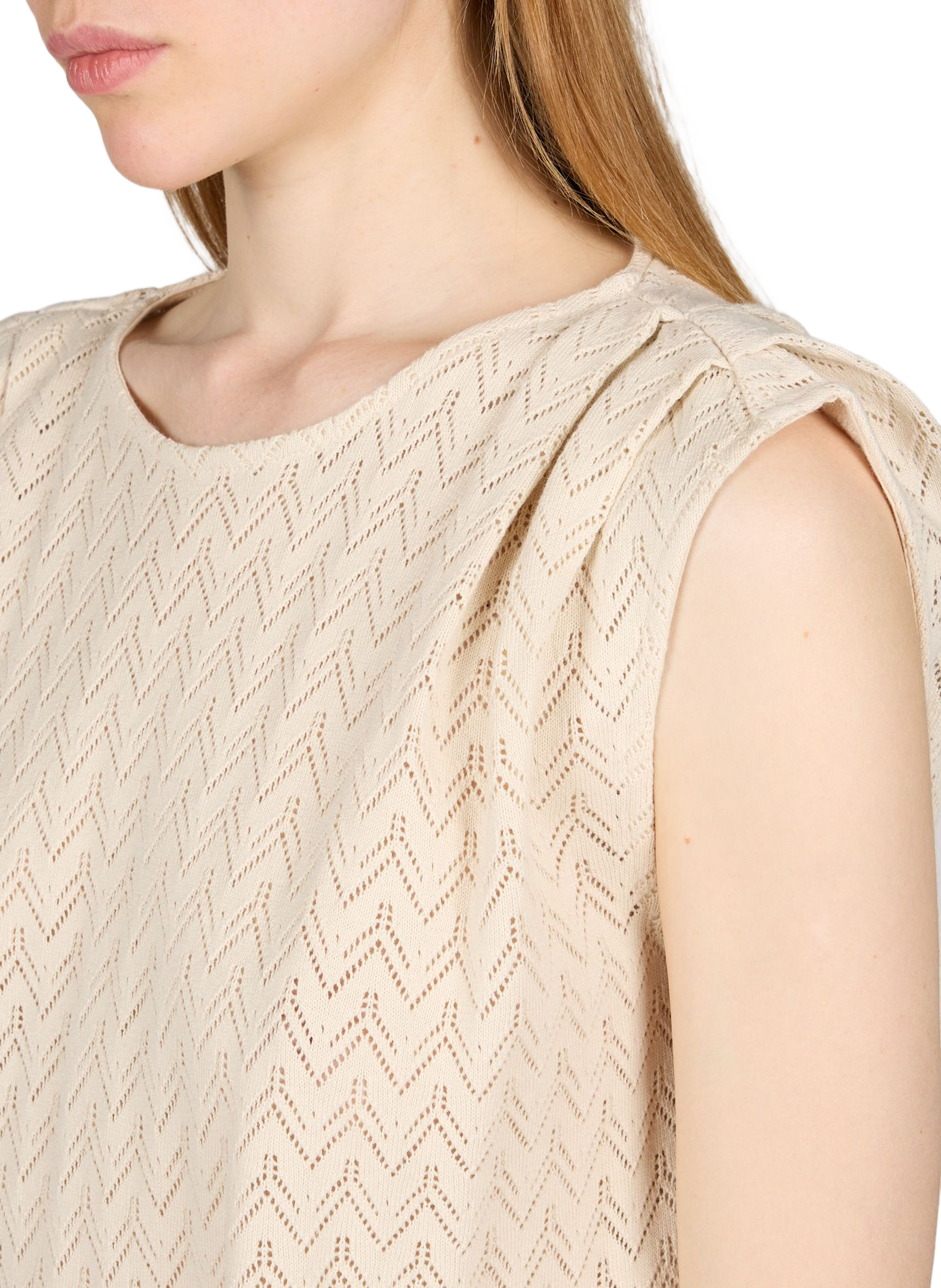 Top Vilihura in cotone VILA Beige
