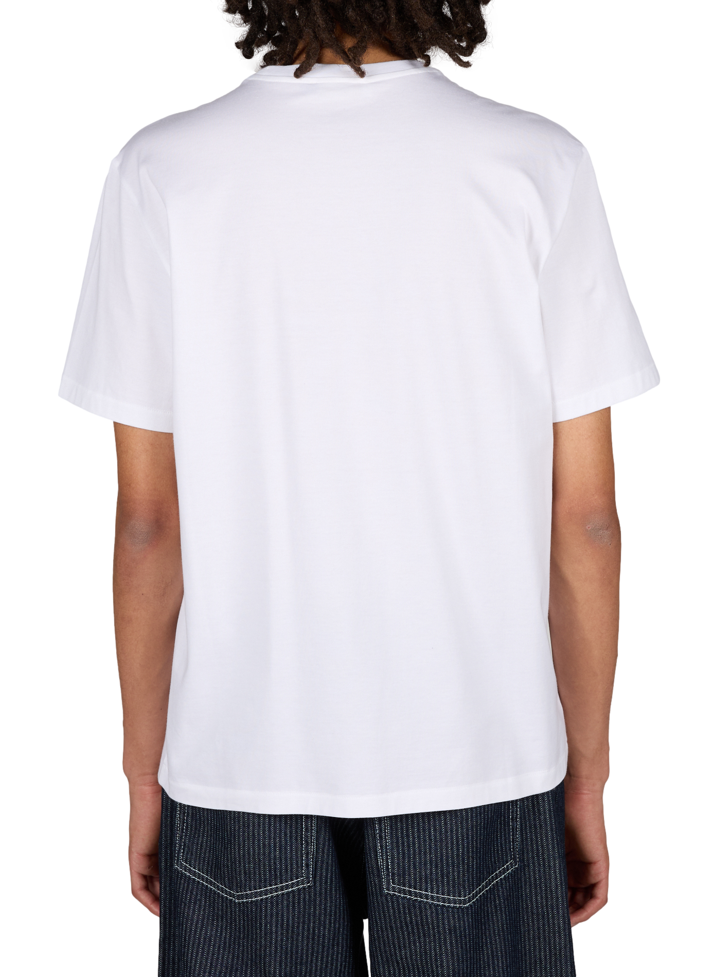 Plain round neck cotton T-shirt AMOMENTO White