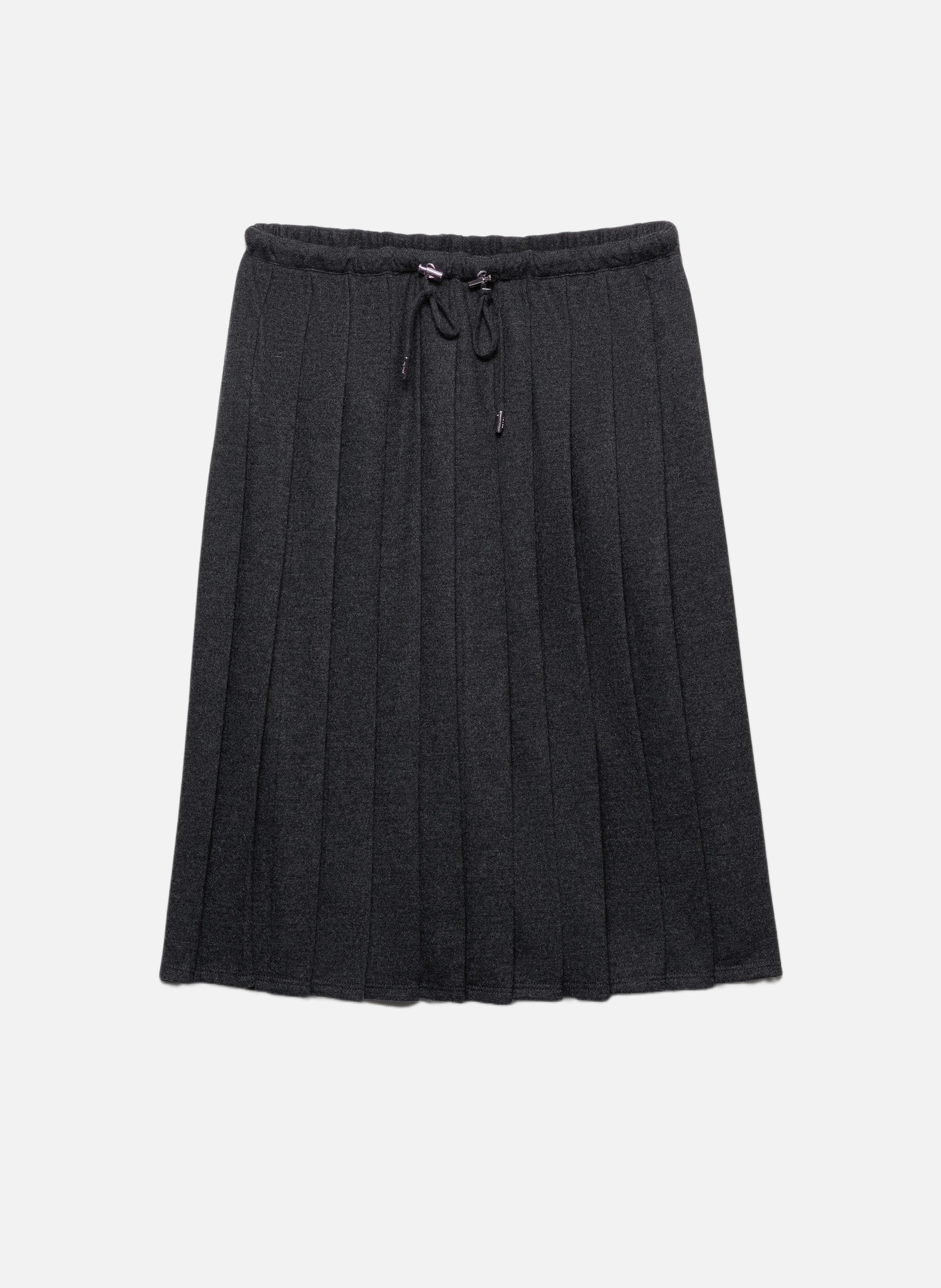 Jupe plissée en jersey PRADA Gris