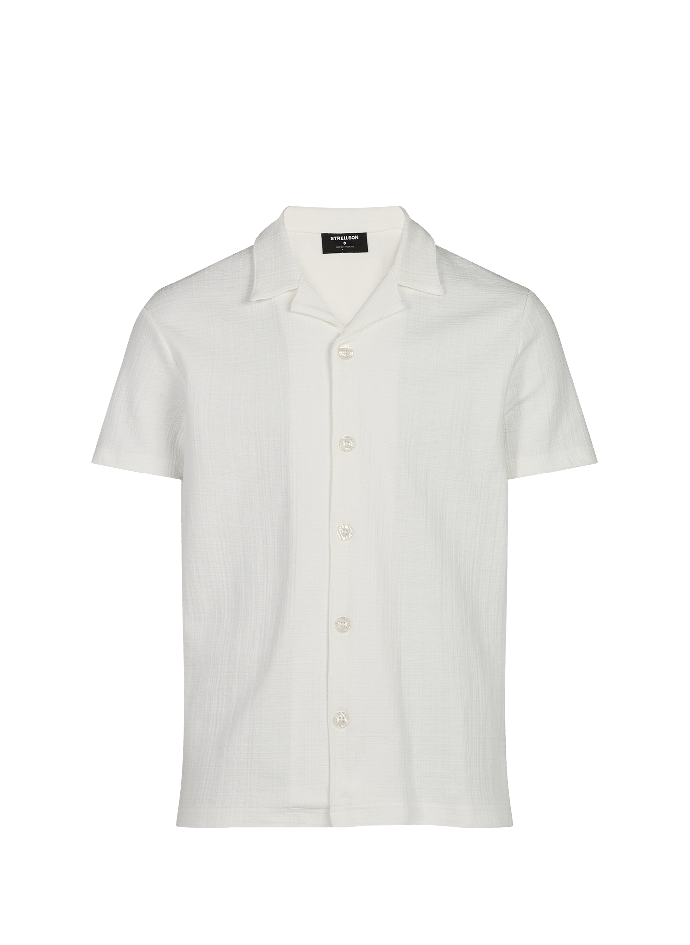Short-sleeved Cuban collar shirt in blended cotton STRELLSON Beige