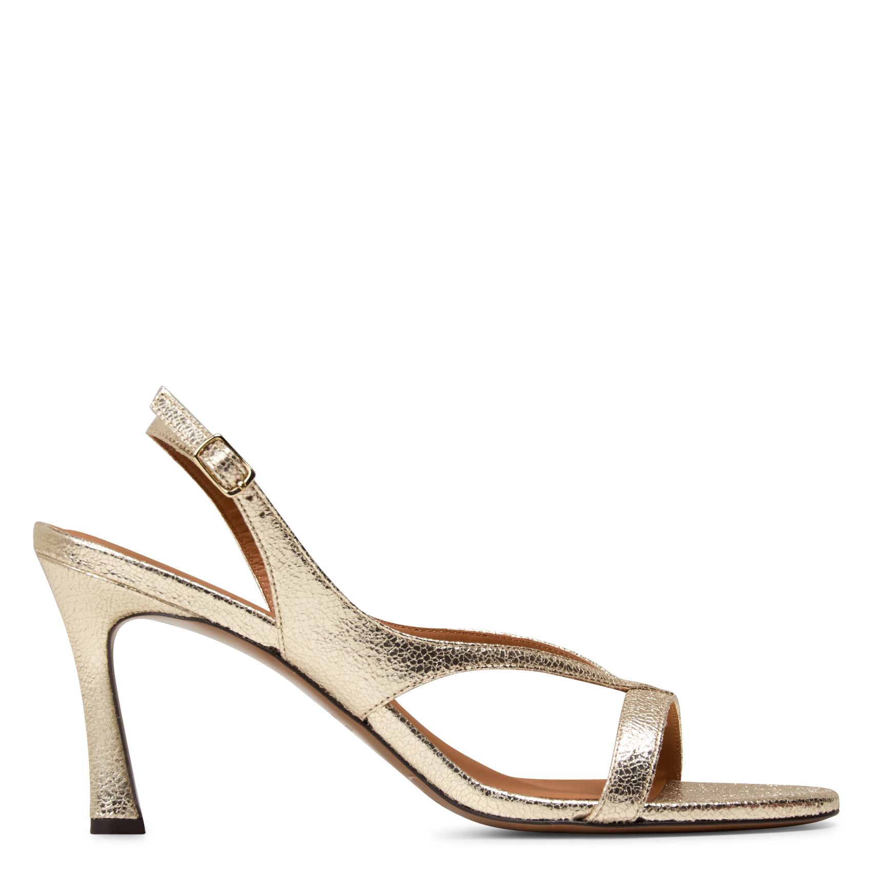 Sandales à talon en cuir métallisé n°798 RIVECOUR Argent