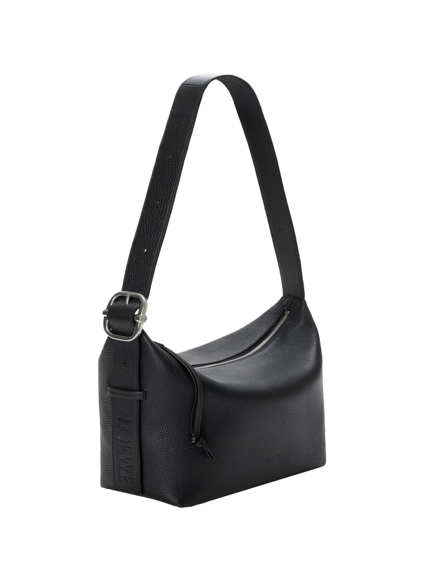 Hobo tas van zacht graanleer van kalfsleder LOEWE Zwart