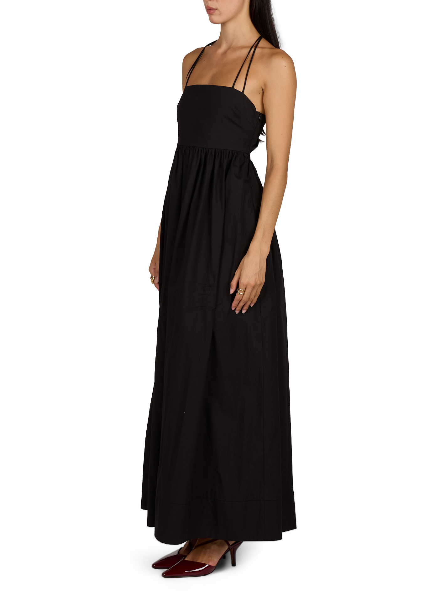 Langes Baumwollkleid TOPSHOP Schwarz