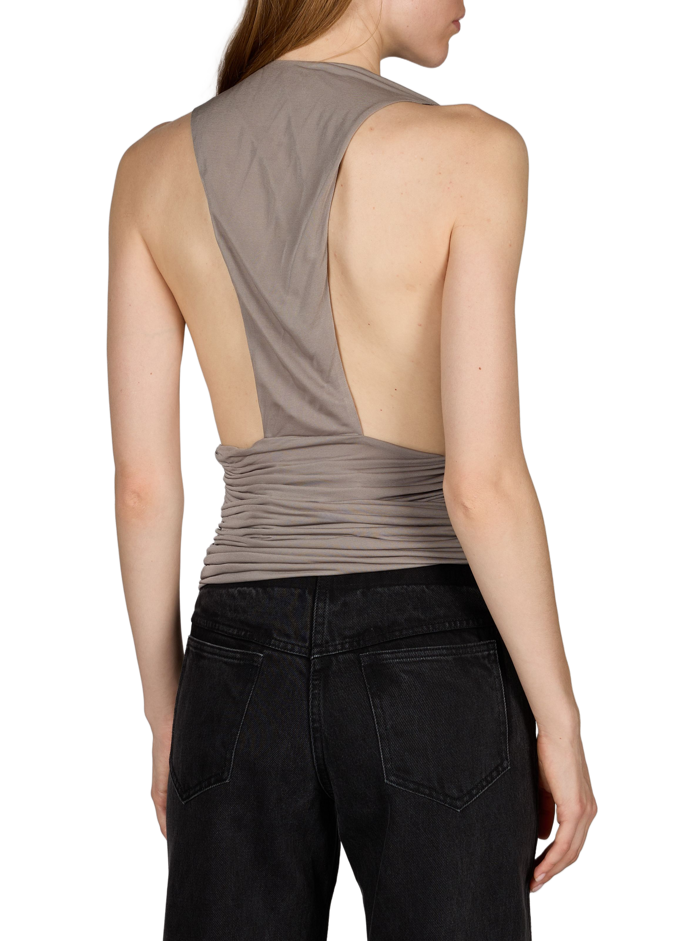 Top with plunging draped neckline CHRISTOPHER ESBER Beige