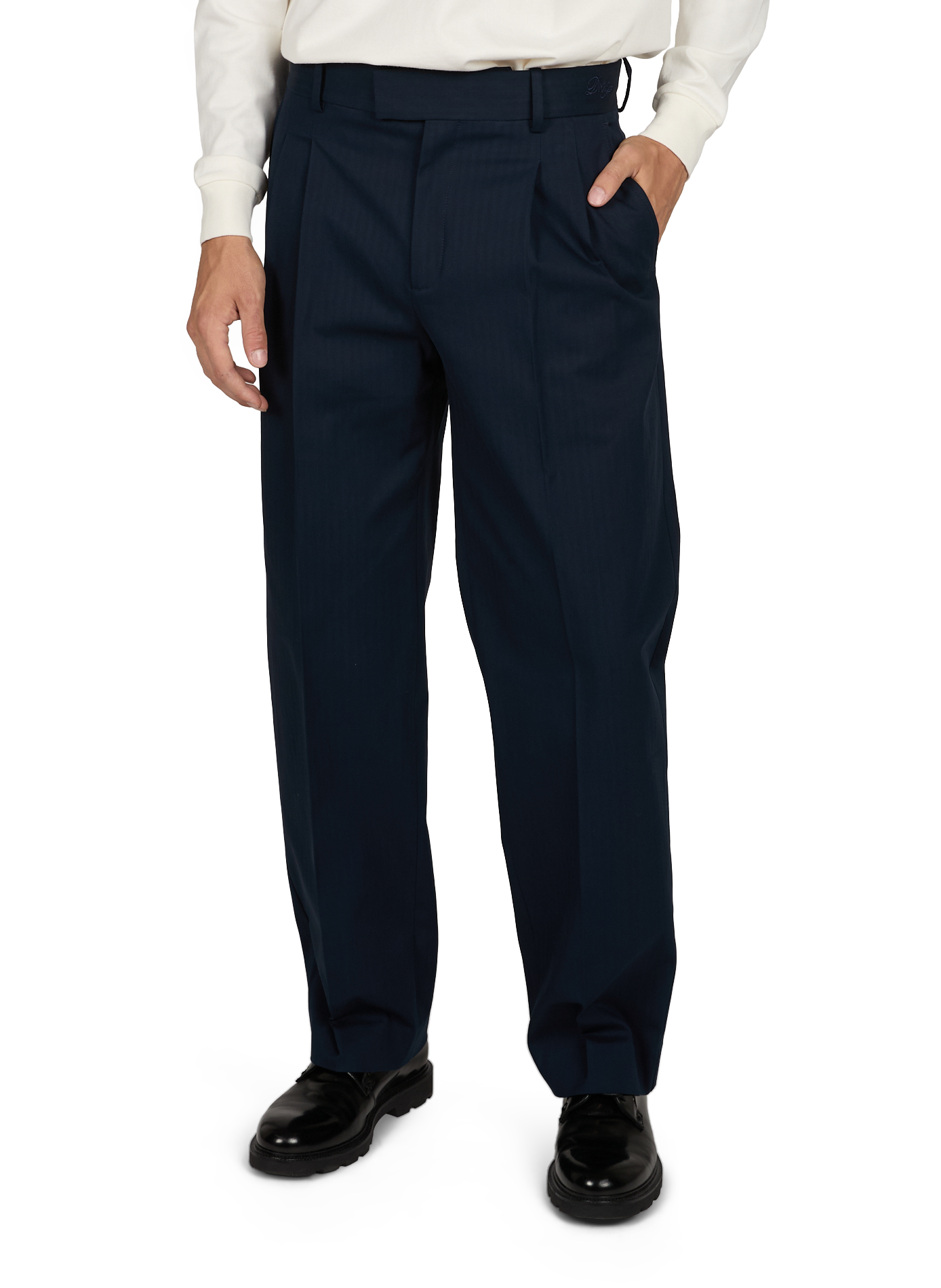 Straight Golfer Pants in blended cotton | Blue DROLE DE MONSIEUR Men