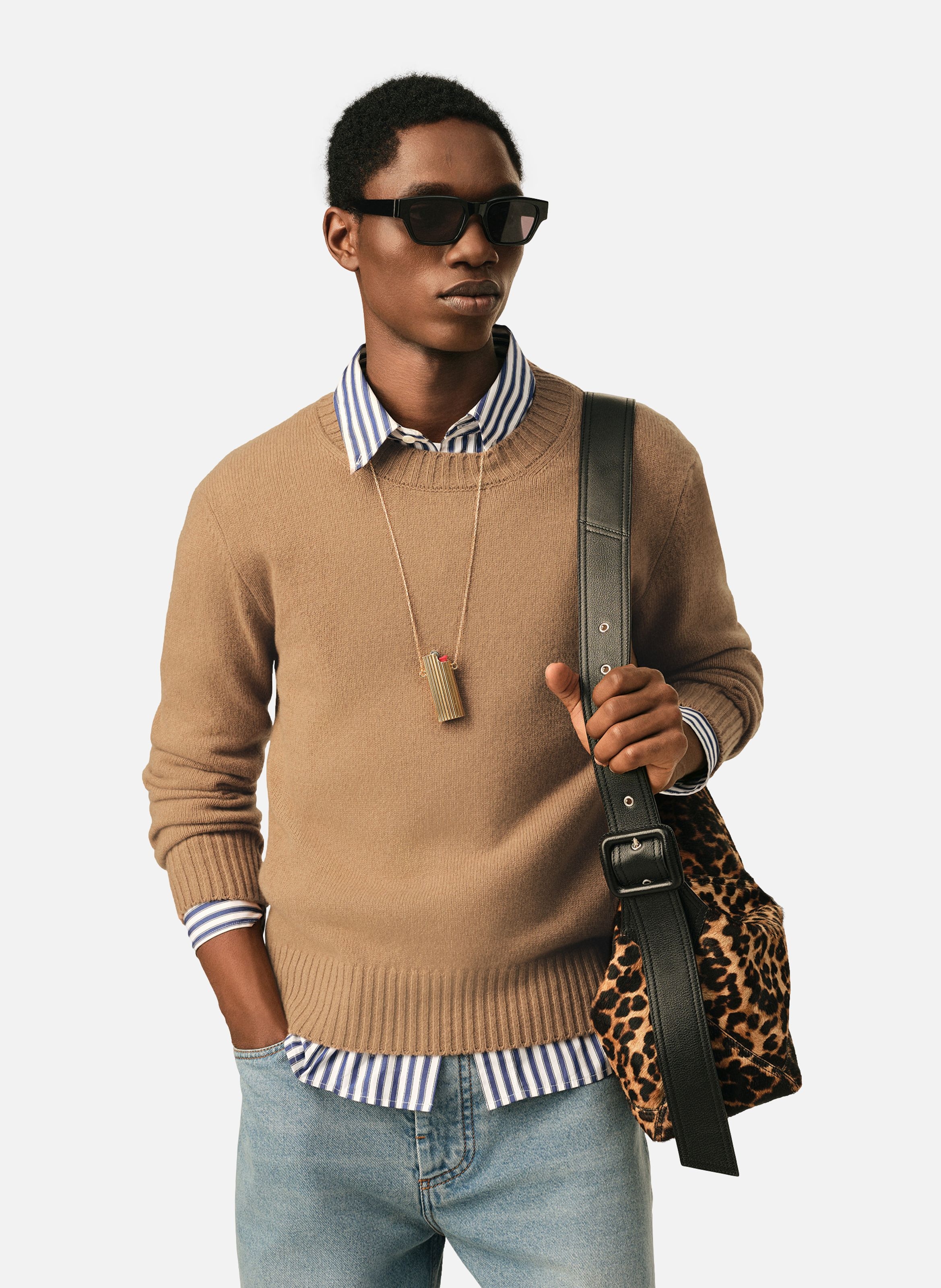 Pull en cachemire ami de coeur AMI PARIS Marron