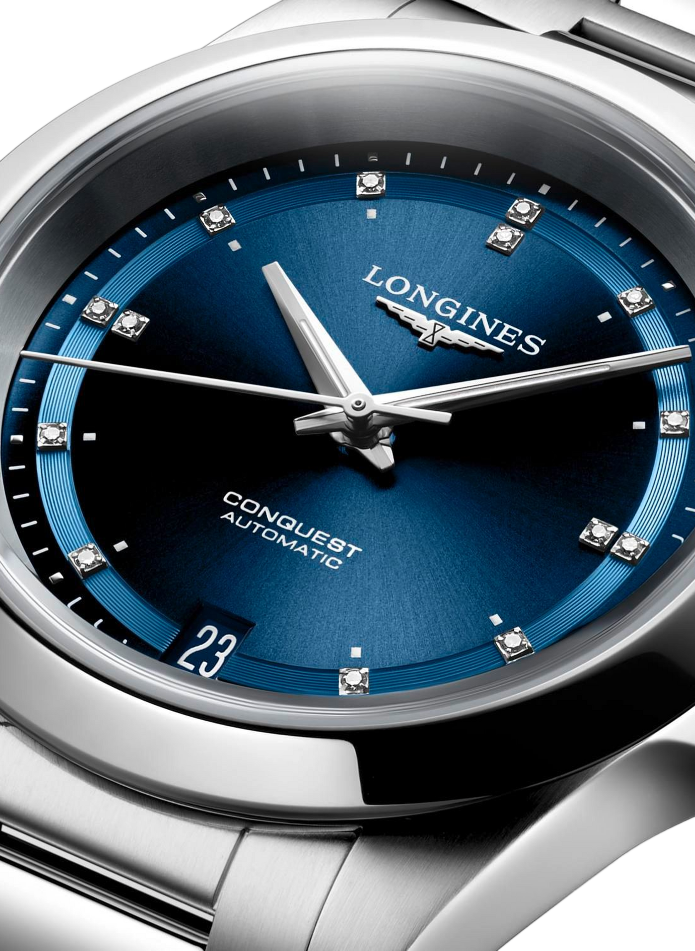 Montre automatique Conquest 2023 en acier inoxydable LONGINES Blanc