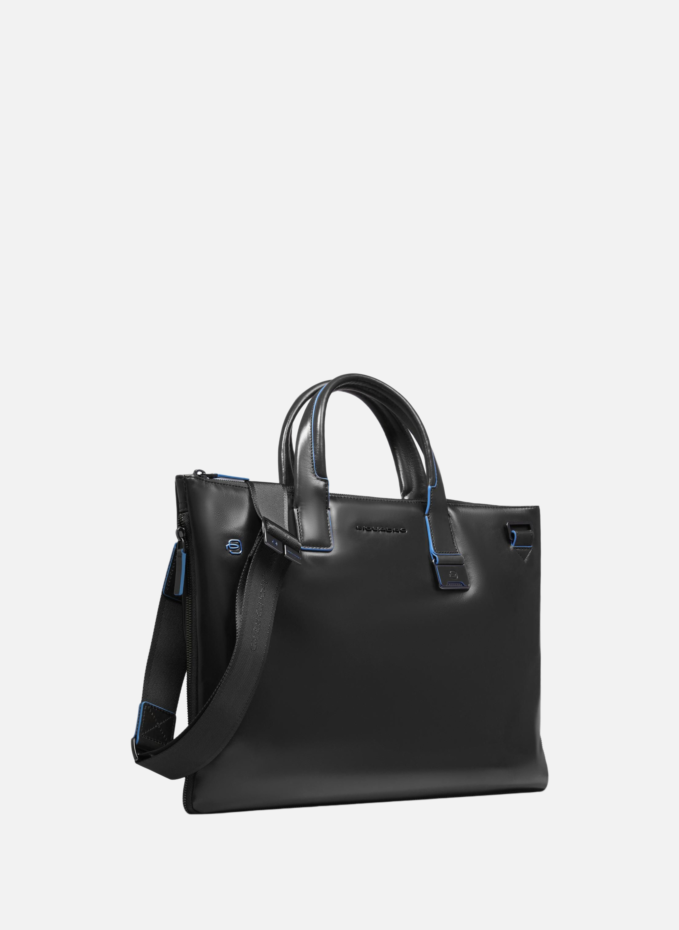 Sac fin pour ordinateur 15,6", extensible PIQUADRO Noir