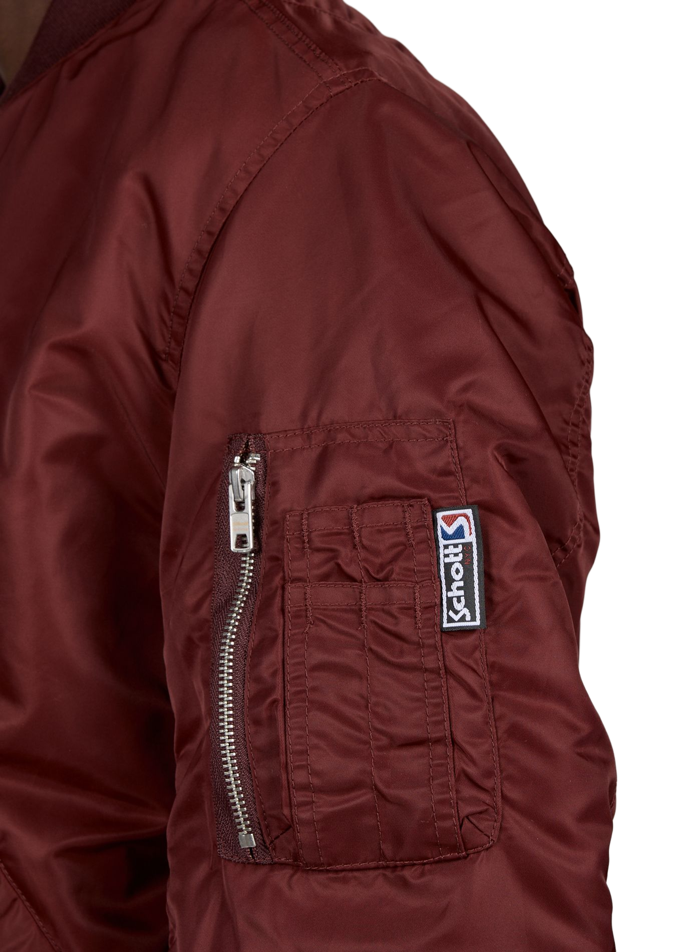 Blouson bomber uni SCHOTT Rouge