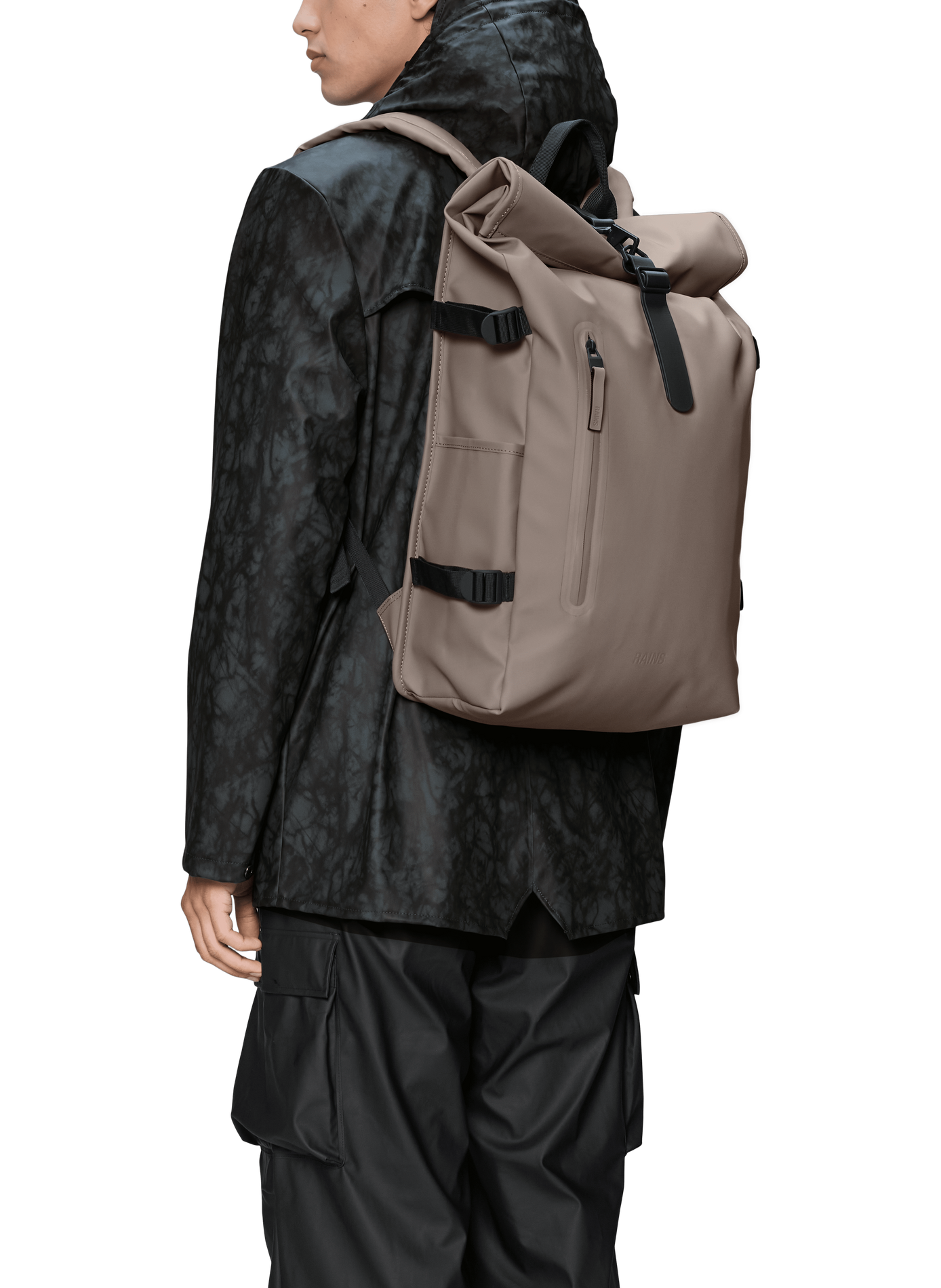 Rolltop Rucksack Large Backpack | Beige RAINS Men