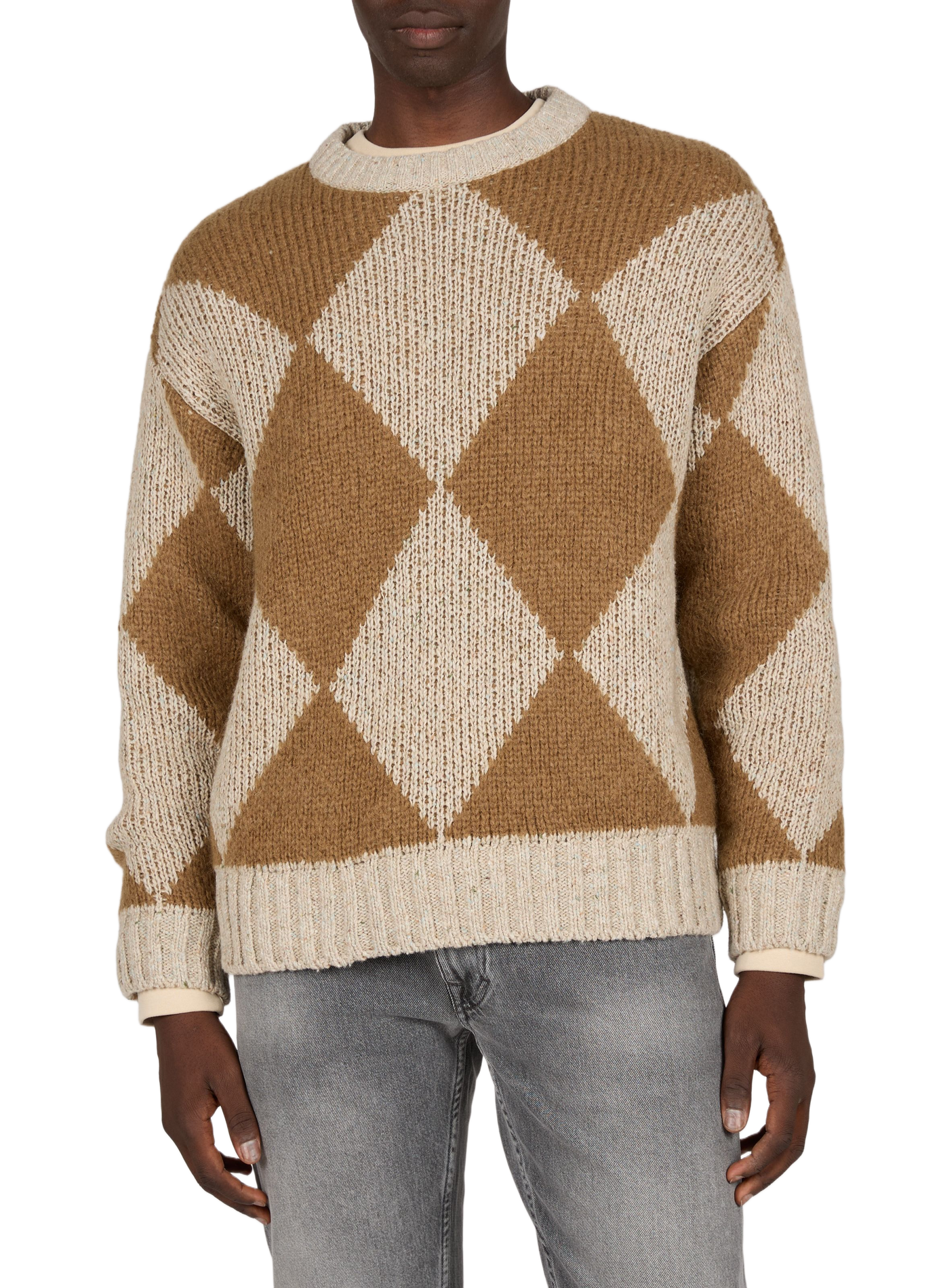 Special Argyle Wool and Mohair Blend Sweater CLOSED Beige