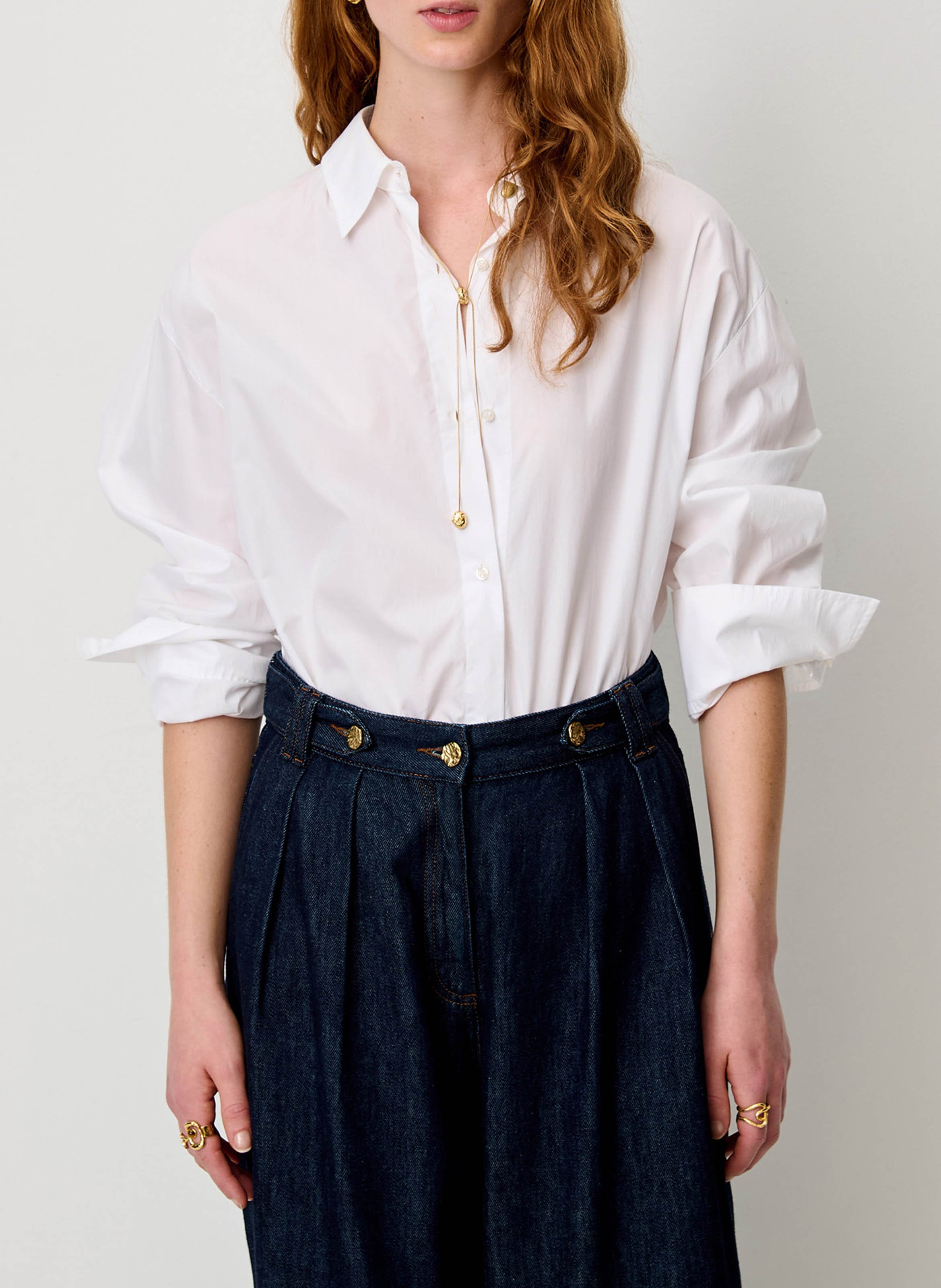 Chemise droite en coton neomi SESSUN Blanc