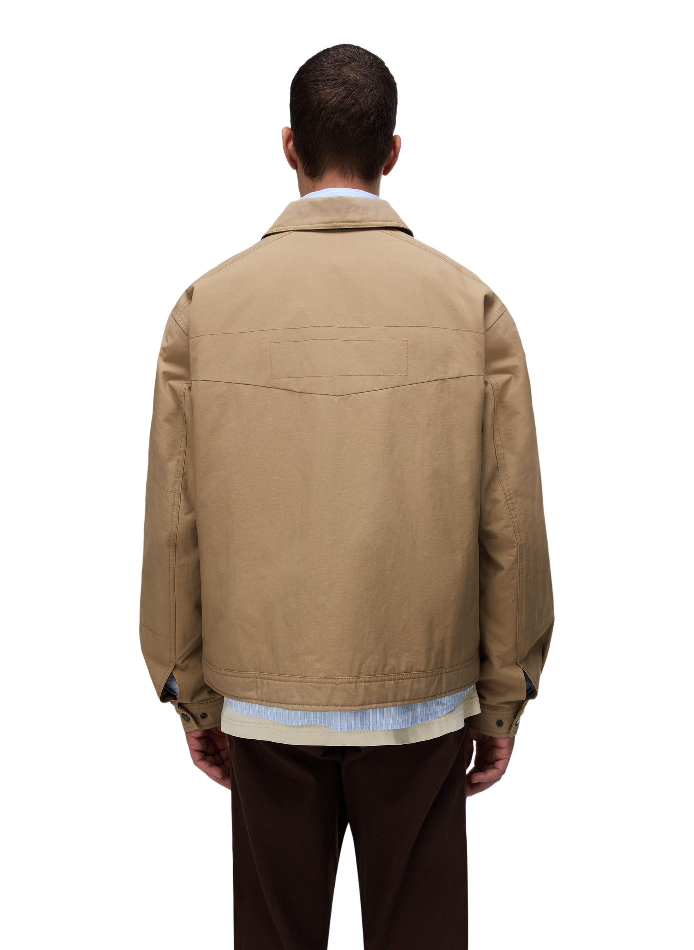 Classic straight solid color jacket with classic collar. NAPAPIJRI Brown