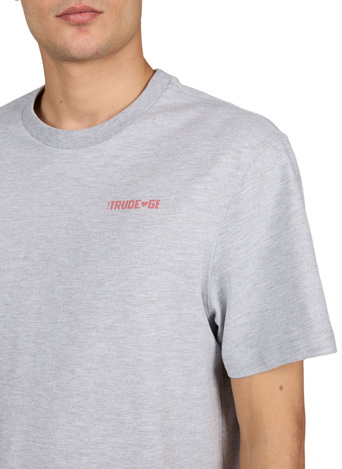 Rundhals-T-Shirt mit Siebdruck GERTRUDE Grau