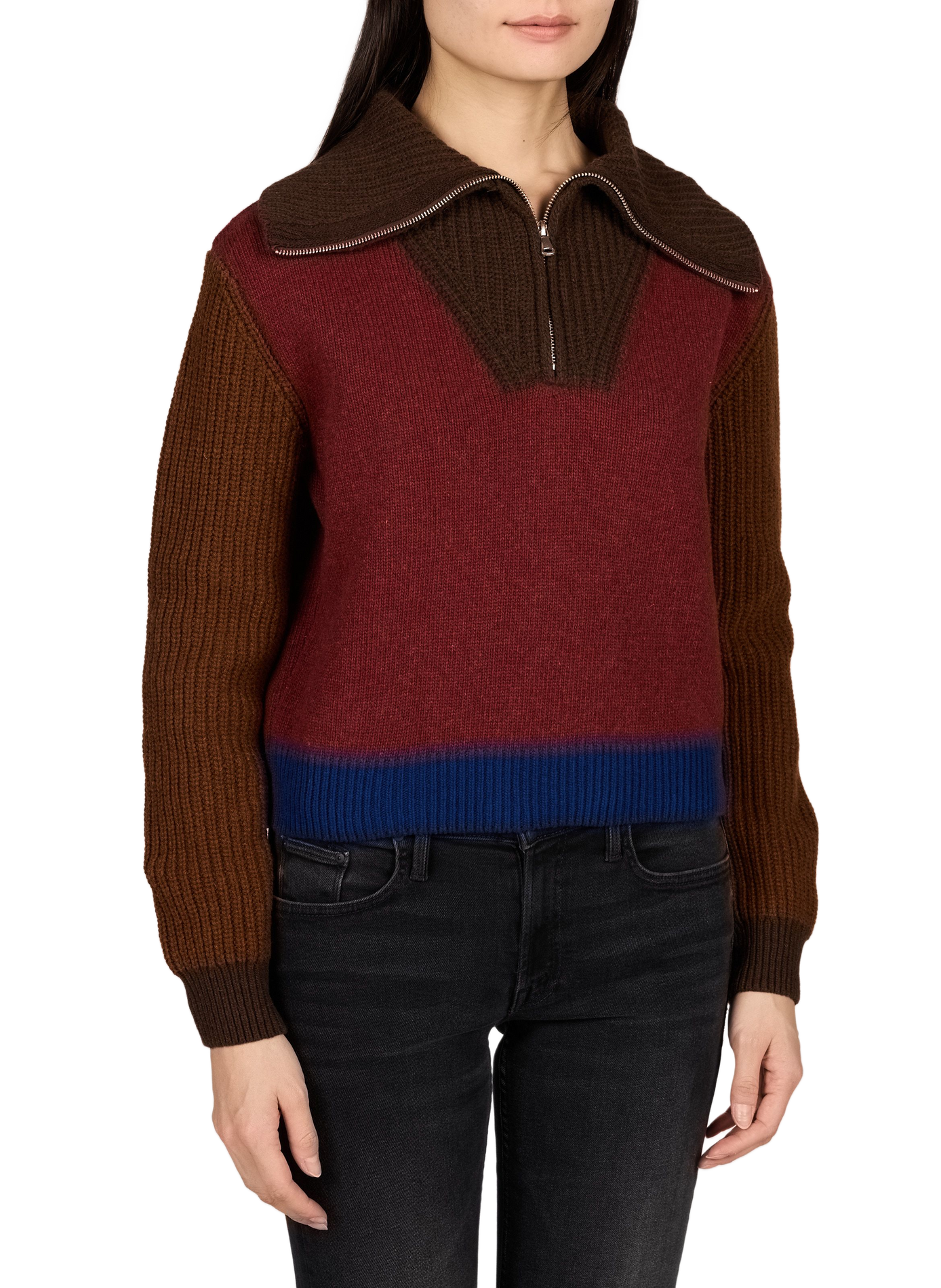 Rechte broek van wolbreisel THINKING MU Bruin