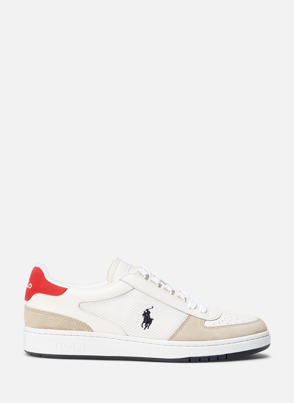 POLO RALPH LAUREN Mixed leather sneakers  White