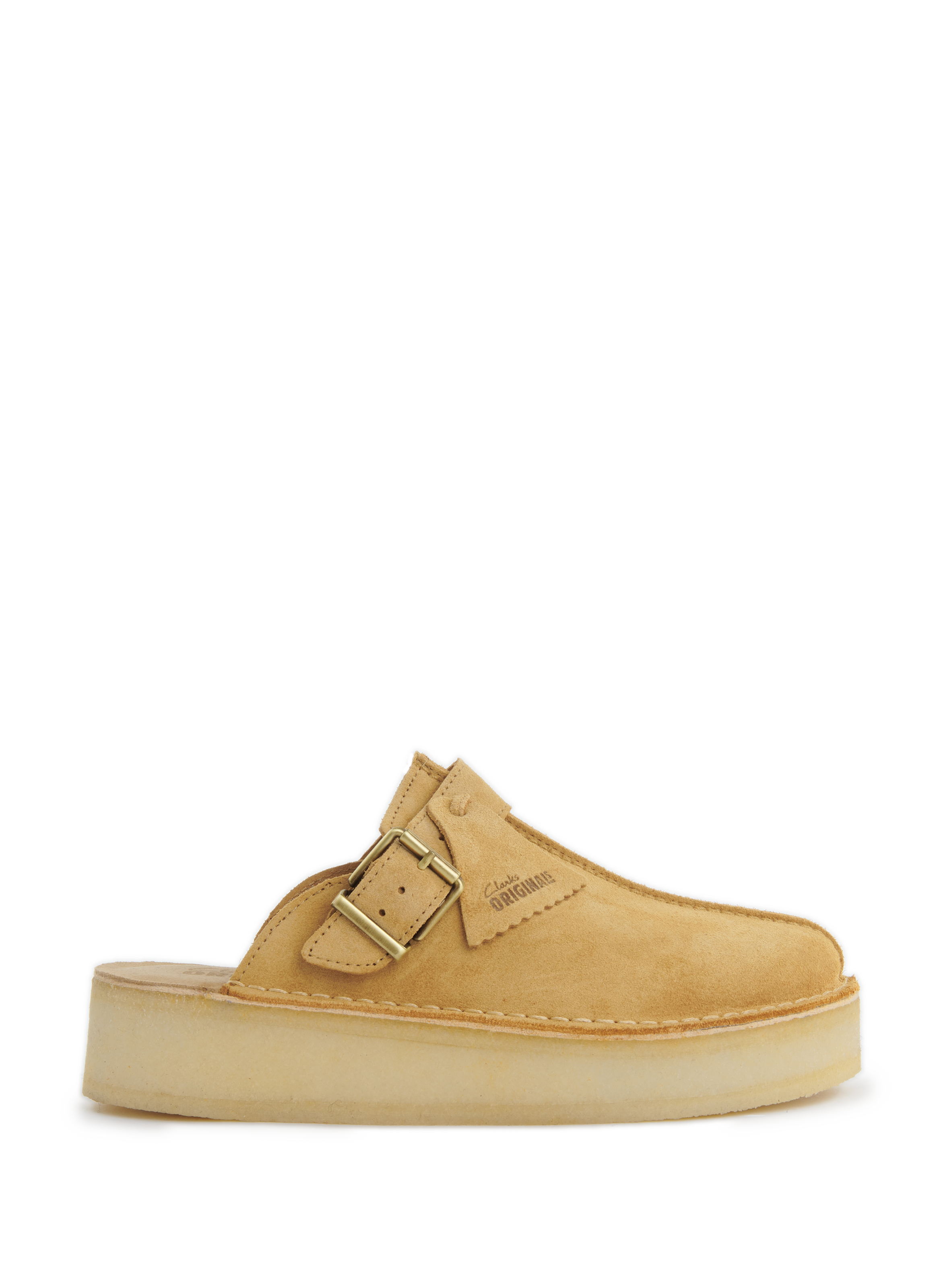 CLARKS TrekWedge leather mules Brown