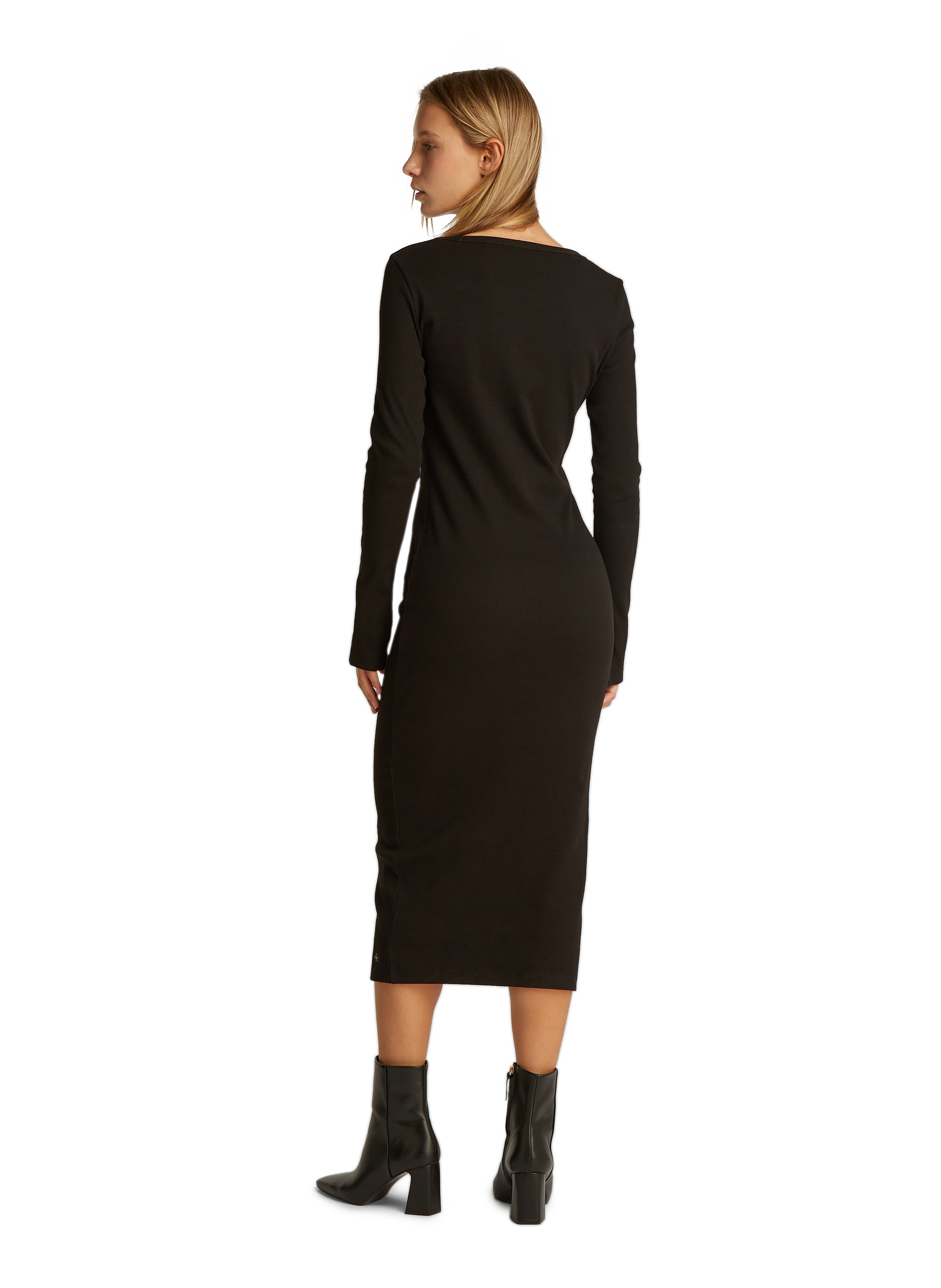 Robe longue en coton CALVIN KLEIN Noir