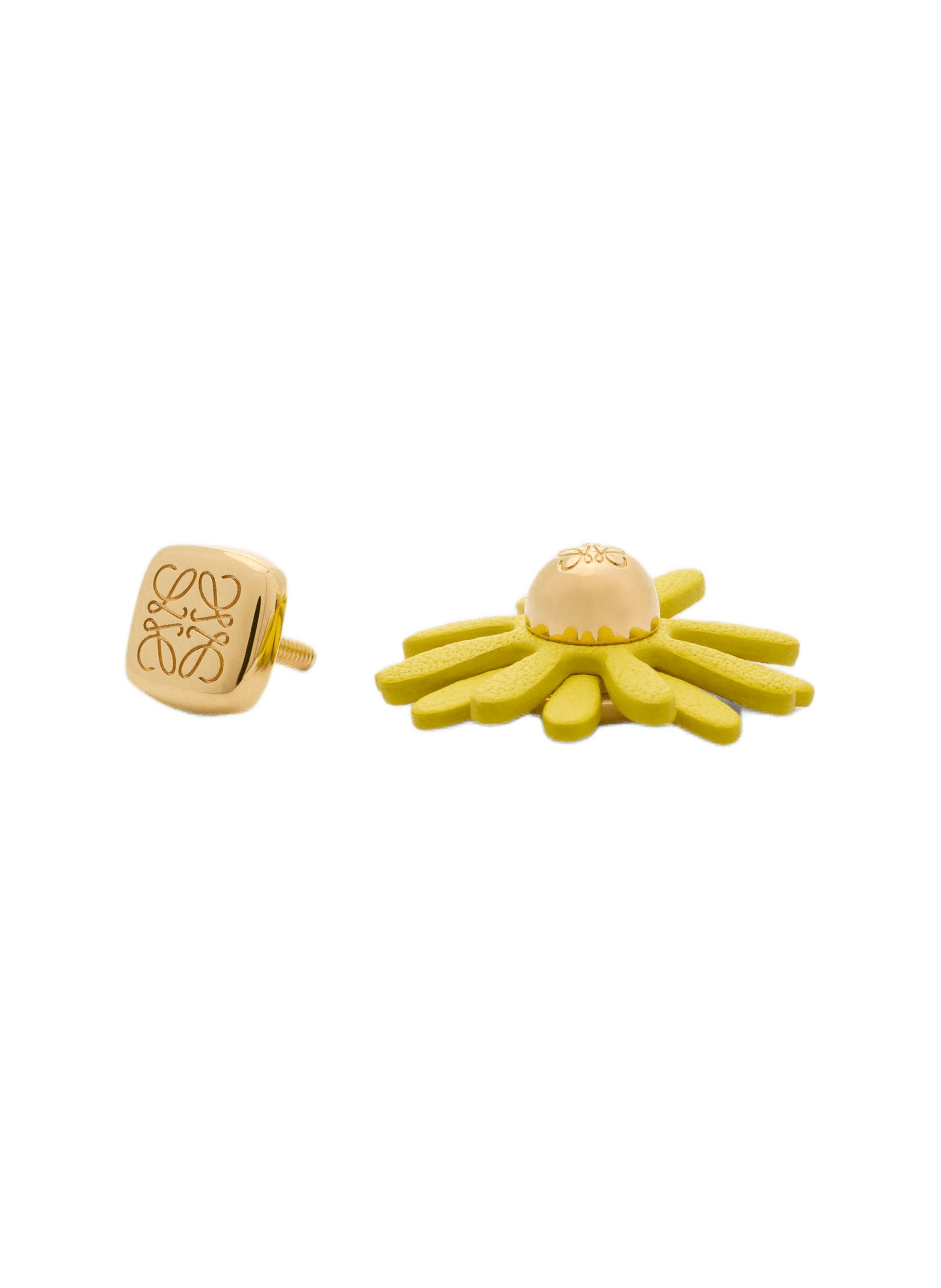 Broche fleur en cuir de veau LOEWE Jaune