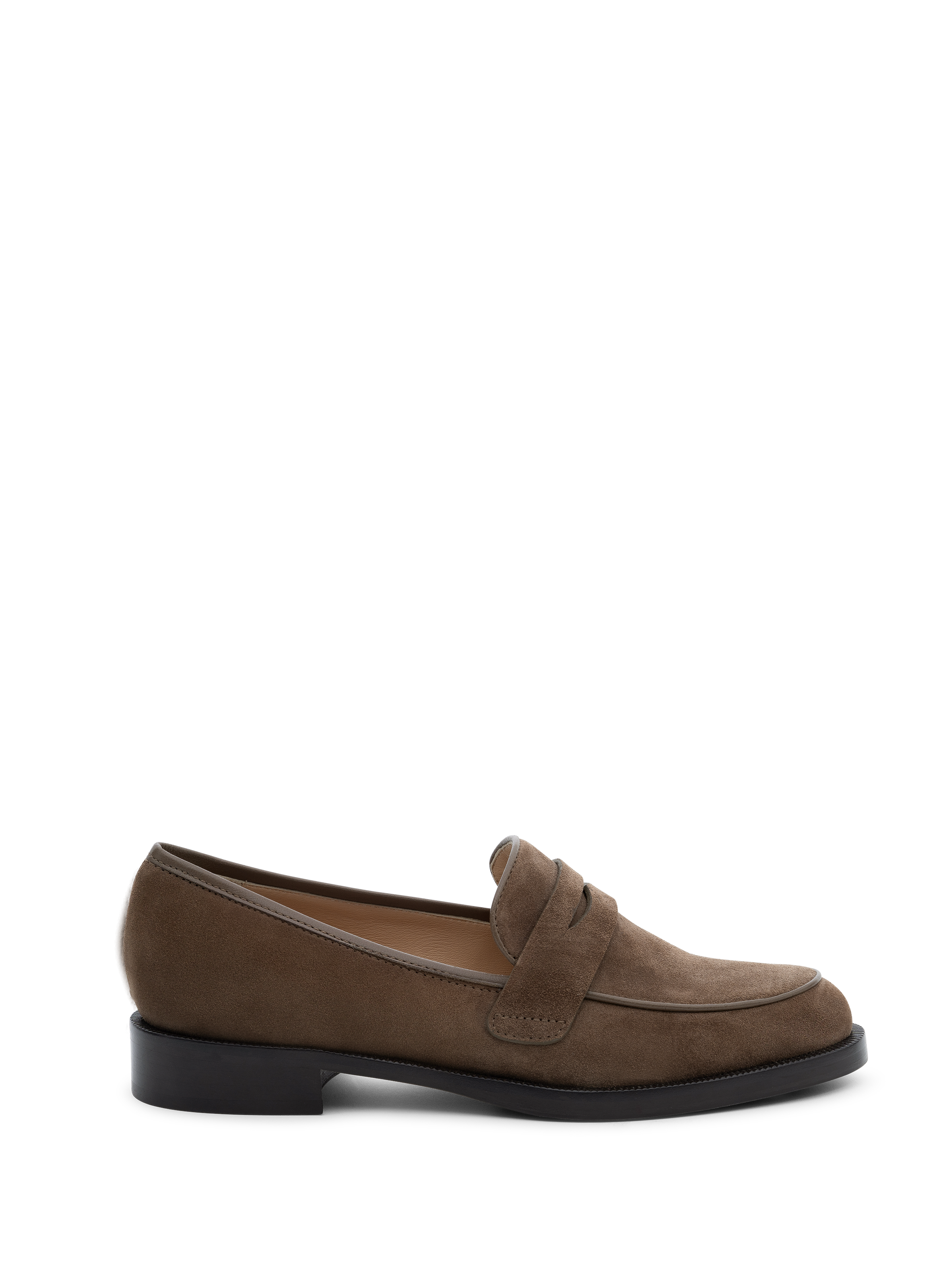 PARALLELE Mocassins baker en veau velours Gris