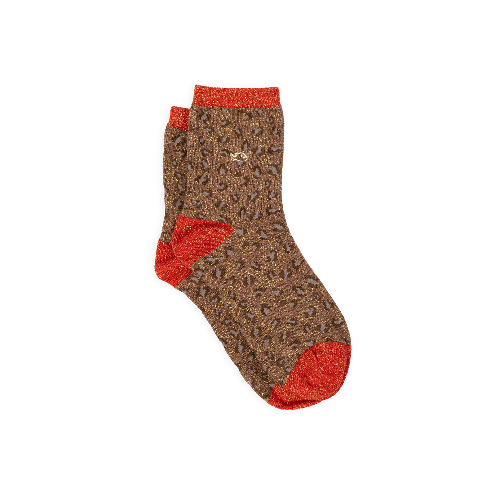 Chaussettes en coton peigné léopard BILLYBELT Marron