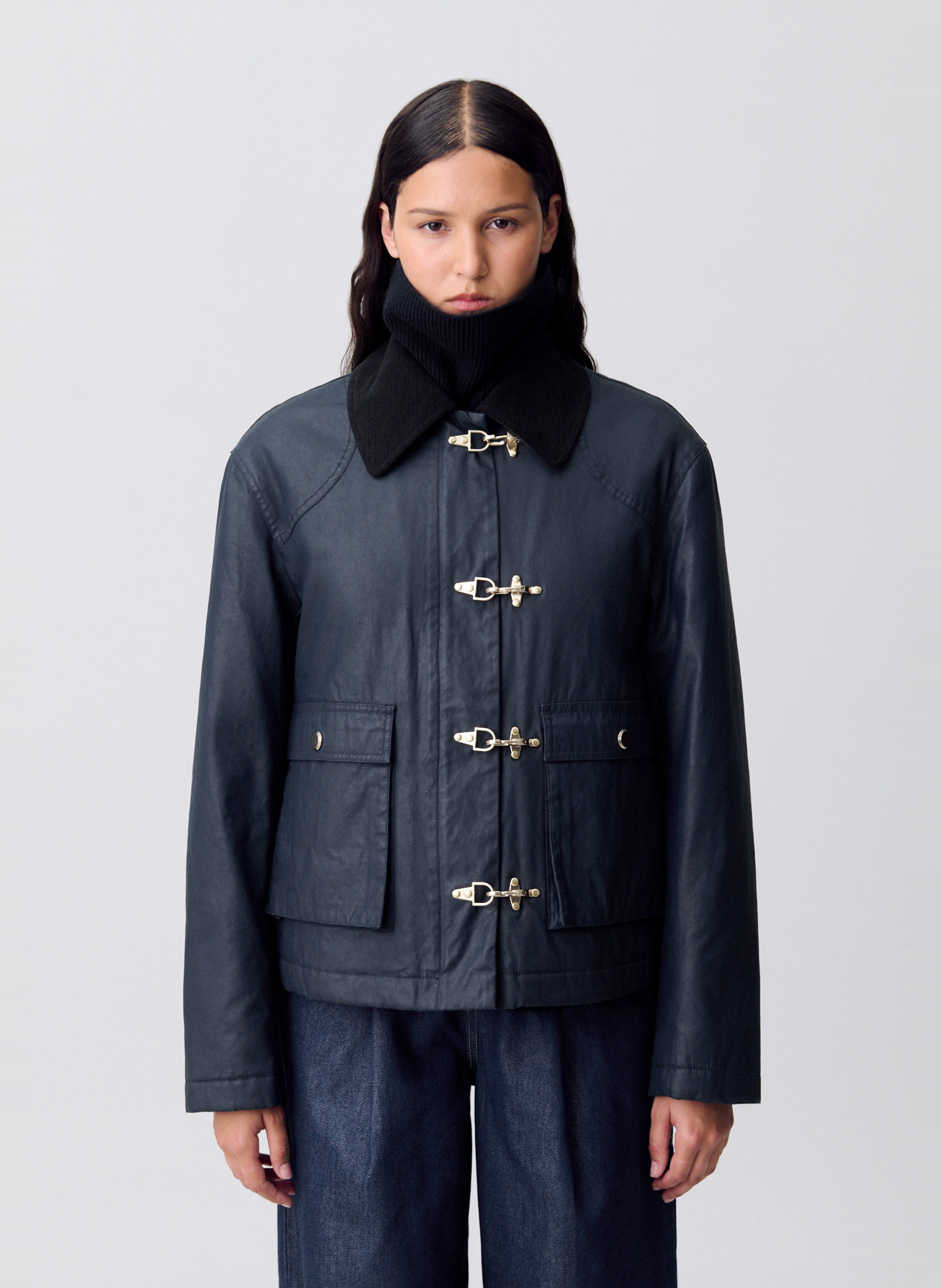 Manteau col chemise galla CLAUDIE PIERLOT Bleu