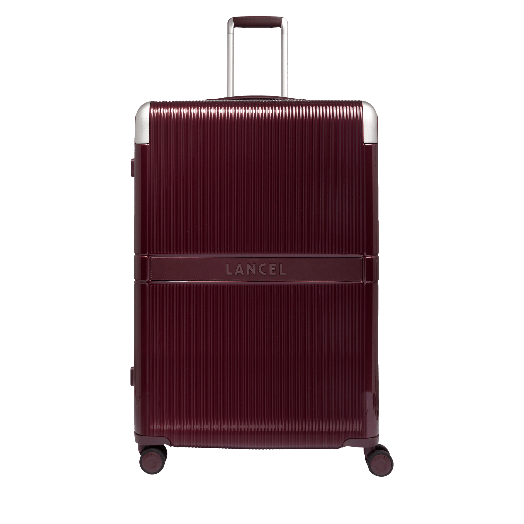 Medium suitcase with 4 wheels imprinted with Lancel logo in polycarbonate LANCEL Red
