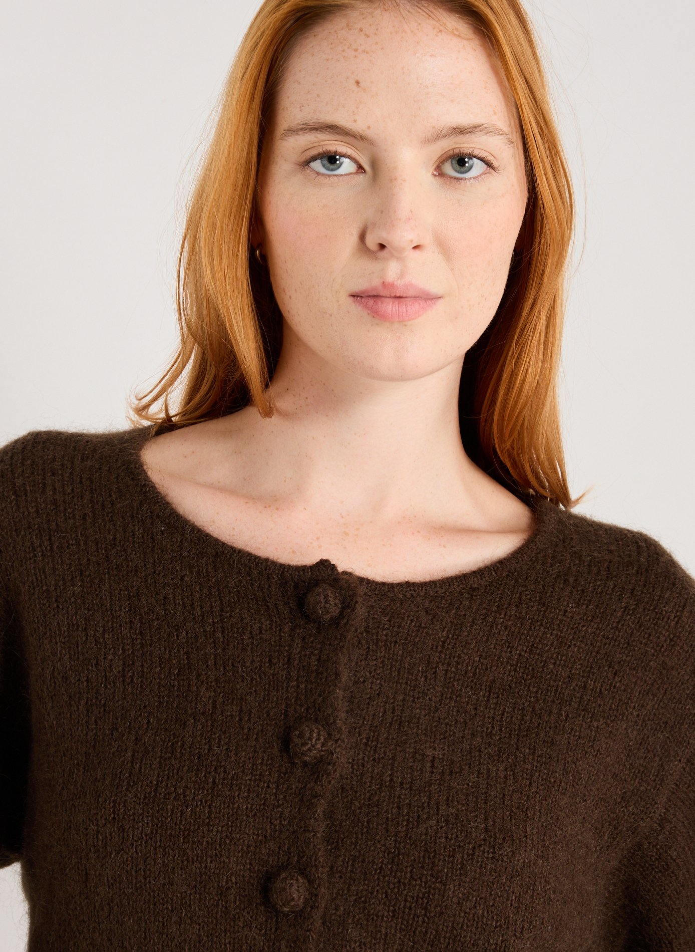 Gilet court Zharea en laine et mohair mélangés BY MALENE BIRGER Beige