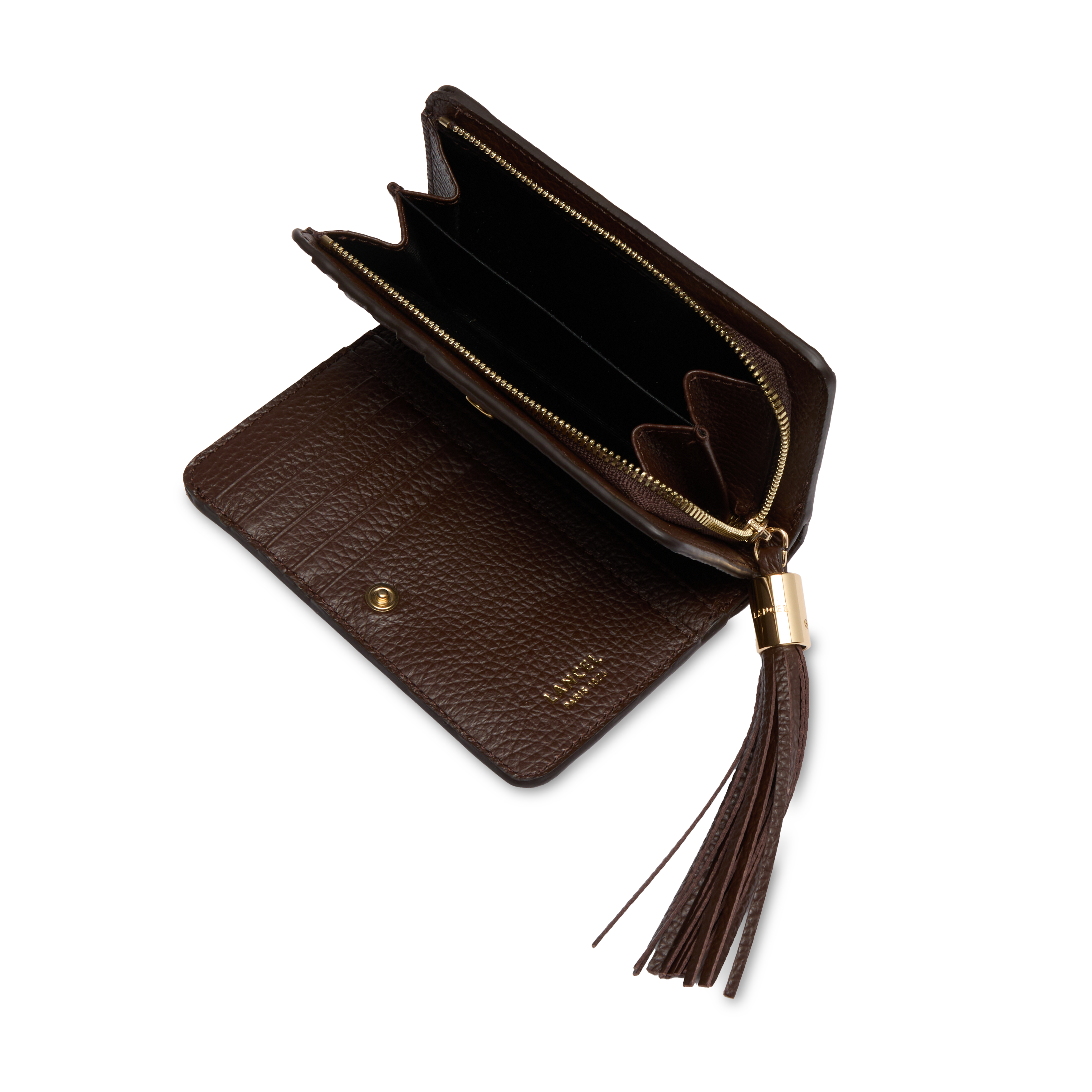 Portefeuille rectangulaire zippé premier flirt de lancel en cuir LANCEL Marron