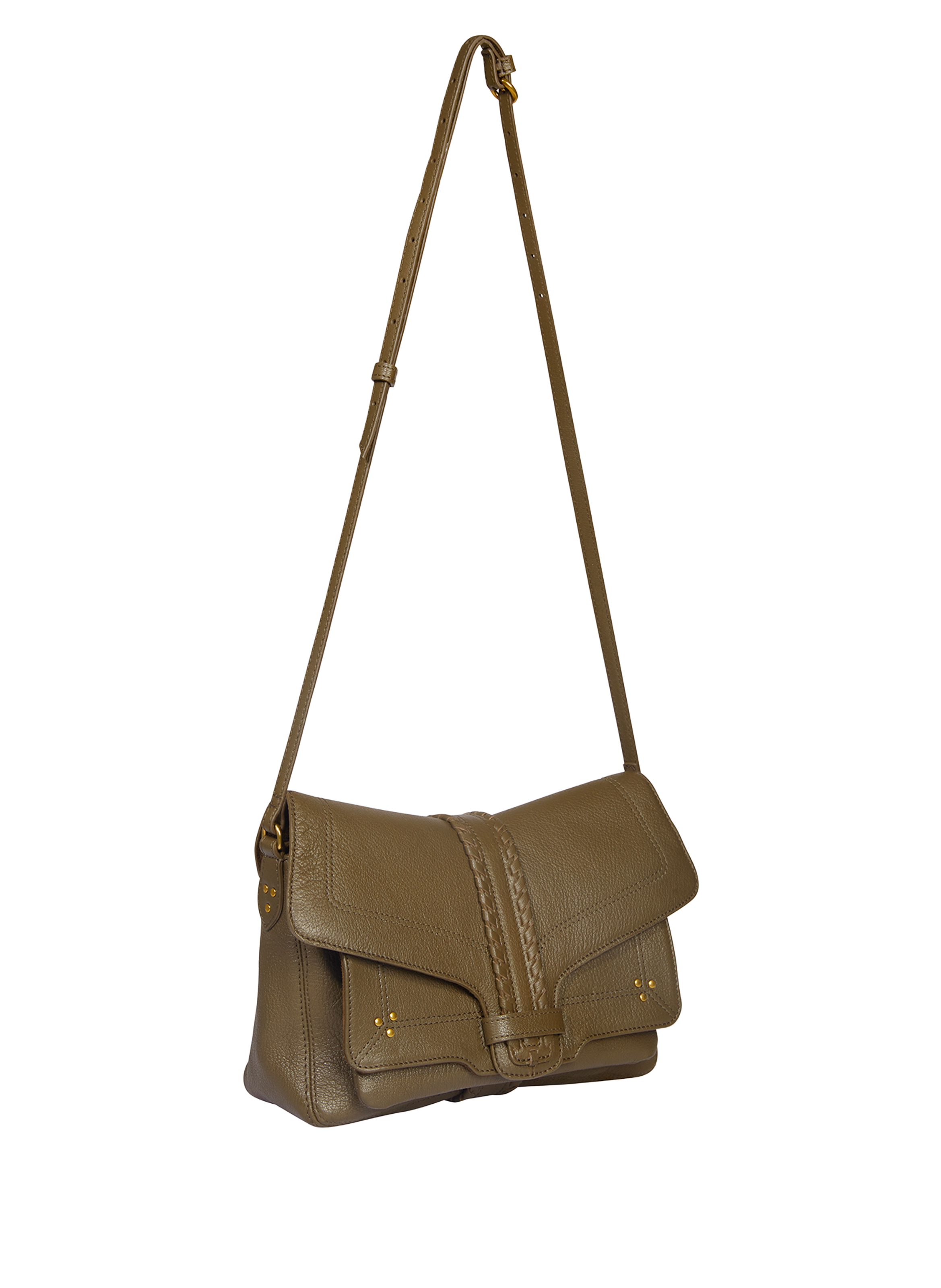 Harry M lamb leather shoulder bag JÉRÔME DREYFUSS Khaki