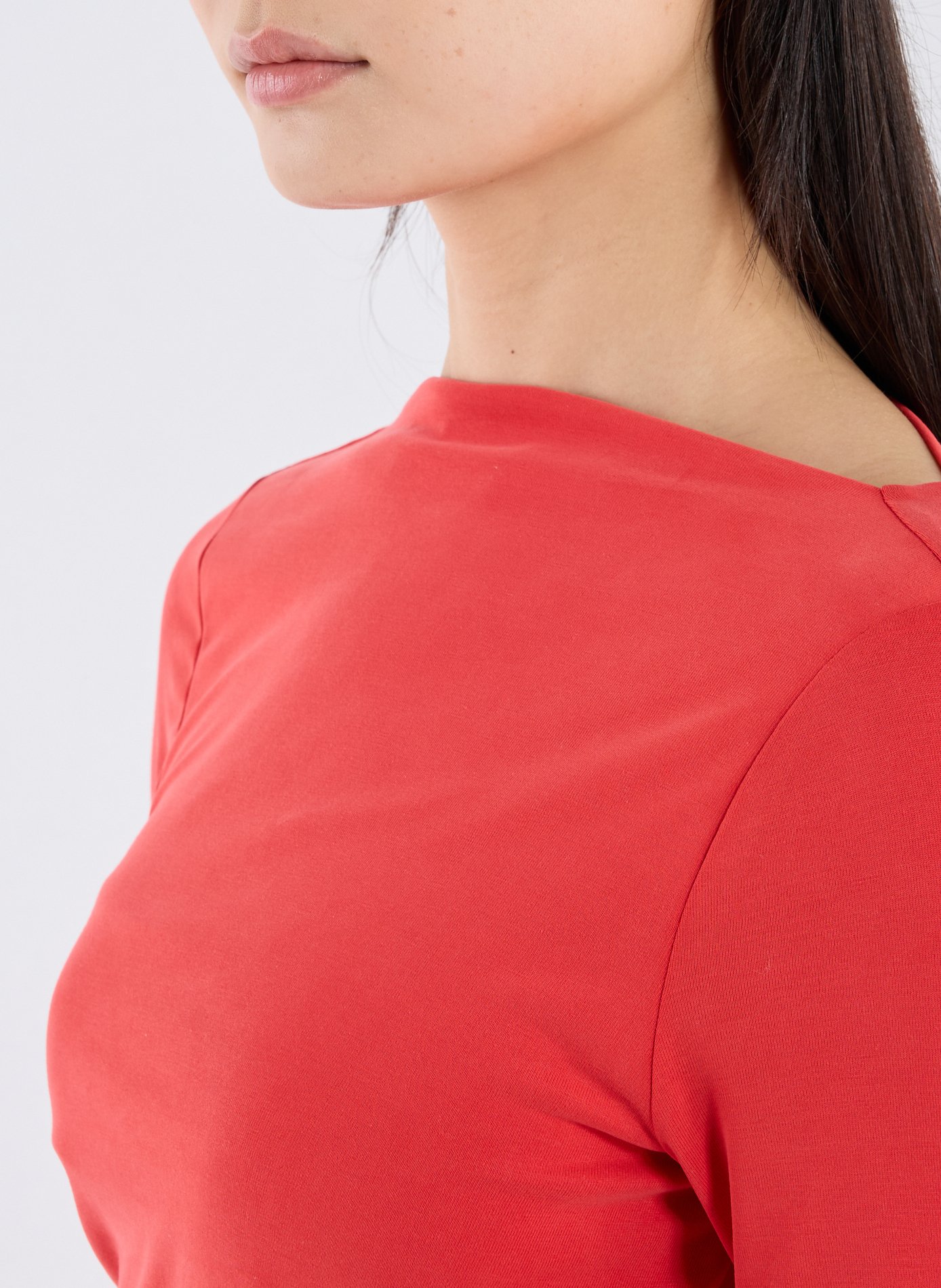 Robe courte dos nu manches longues TOPSHOP Rouge