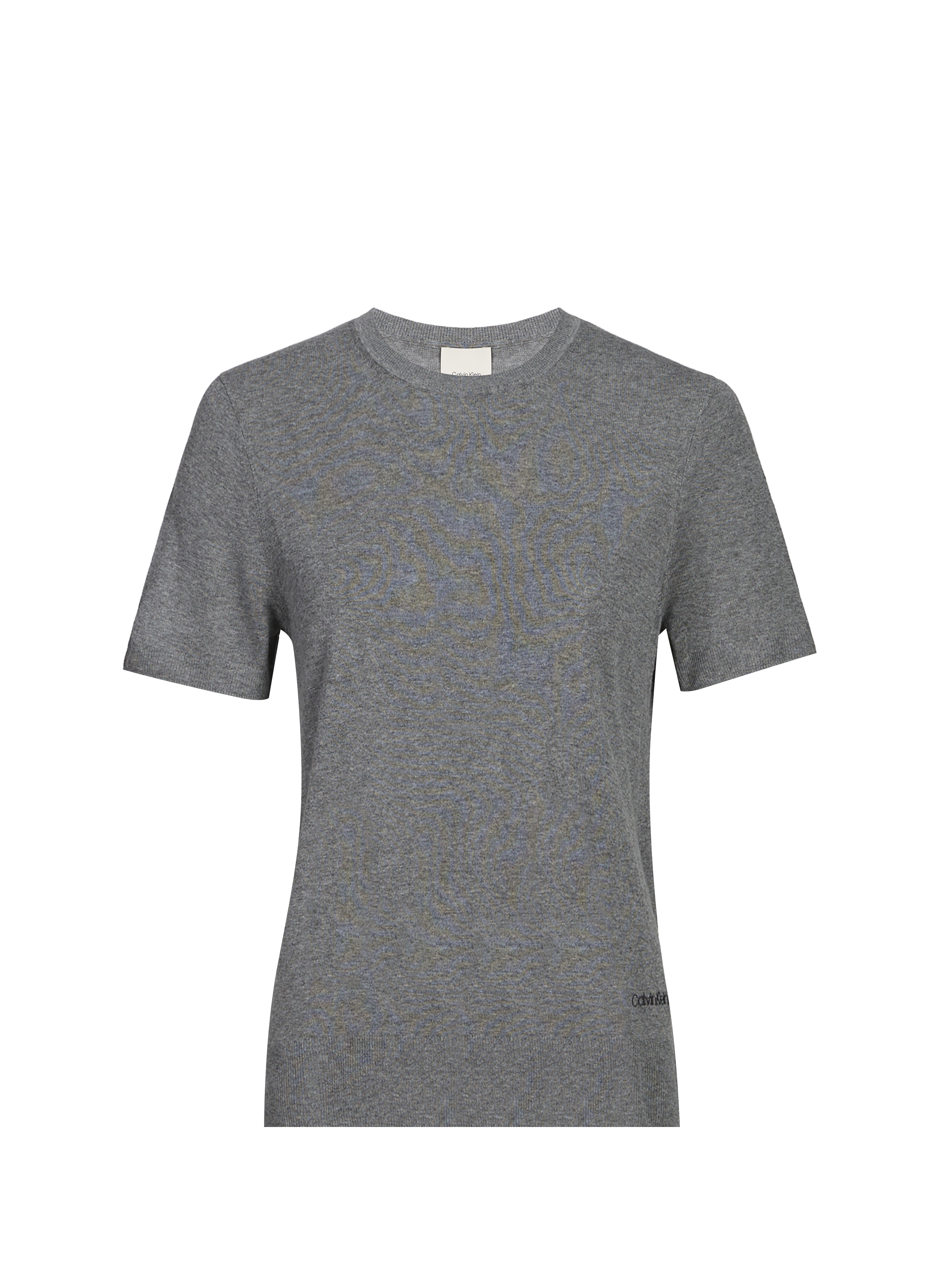 Pull côtelé à manches courtes  CALVIN KLEIN Gris