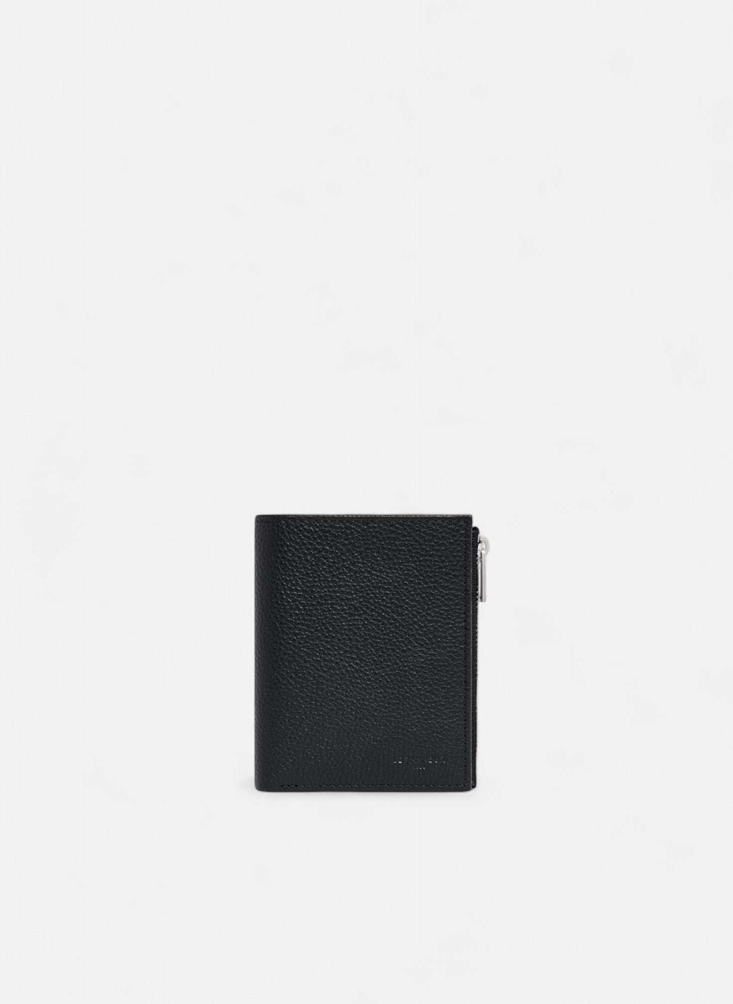 Portefeuille moyen modèle zippé charles en cuir grainé NoirLE TANNEUR