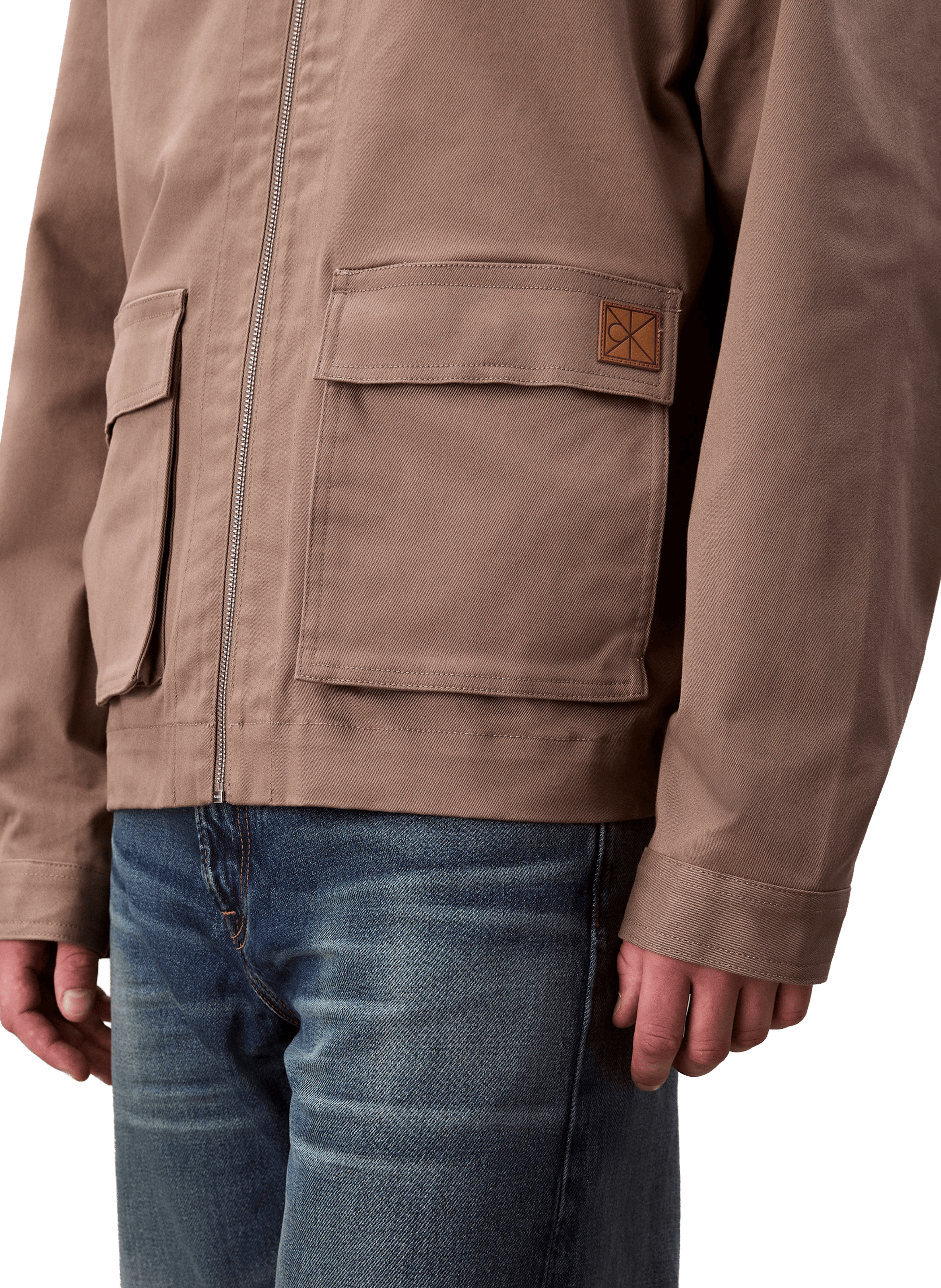 Cotton blend Jacket CALVIN KLEIN Brown
