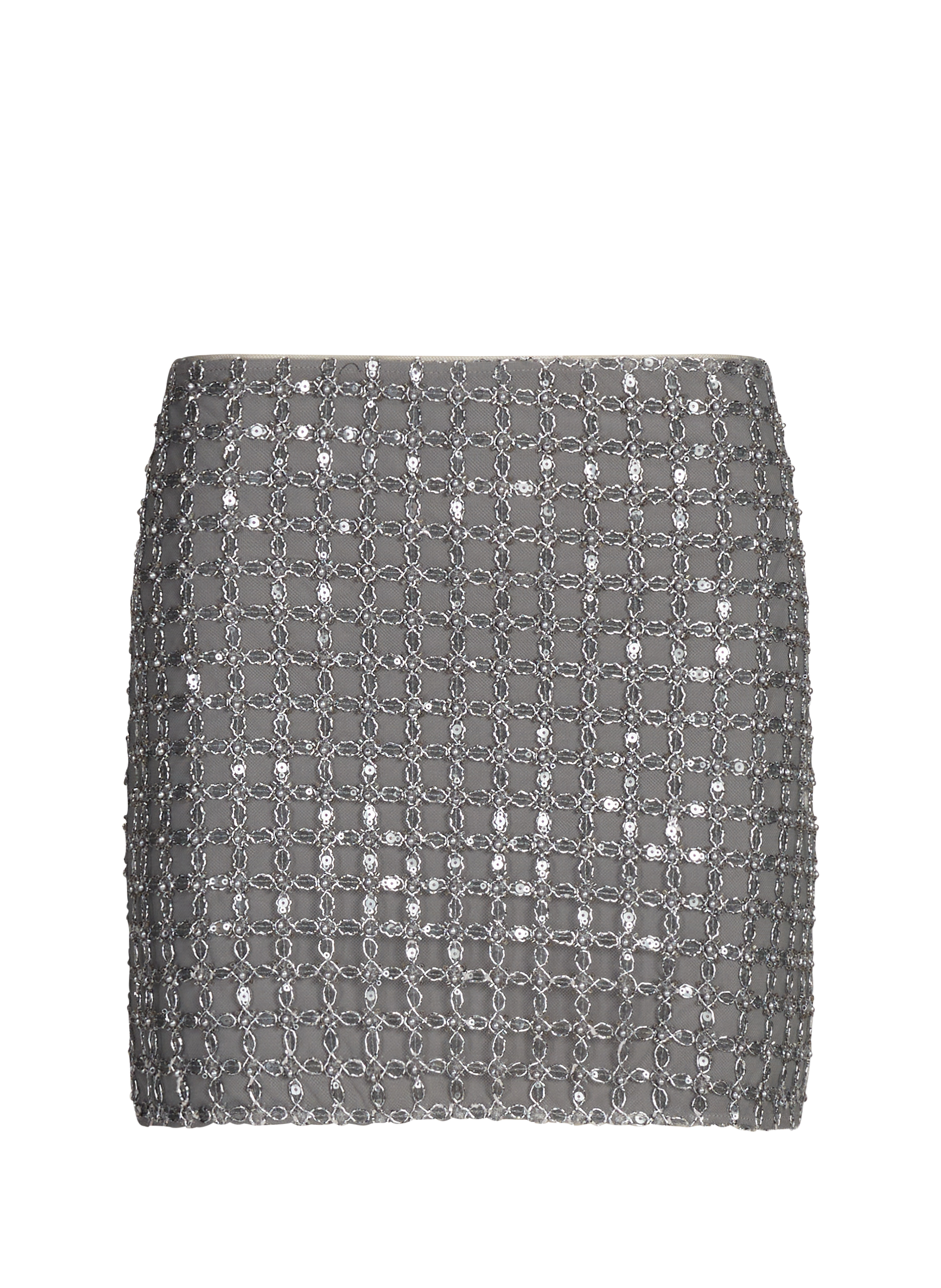 Jupe mini à sequins ROTATE Gris