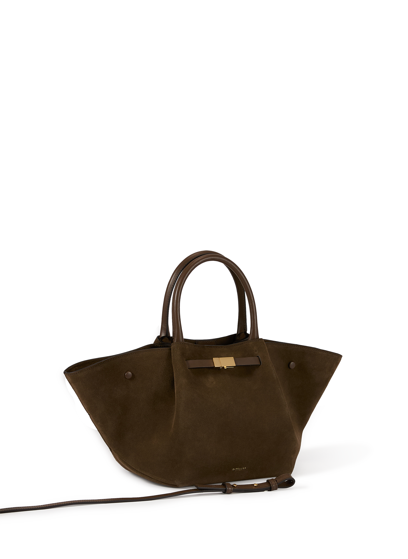 Sac à main Midi New York en cuir et coton DEMELLIER LONDON Marron