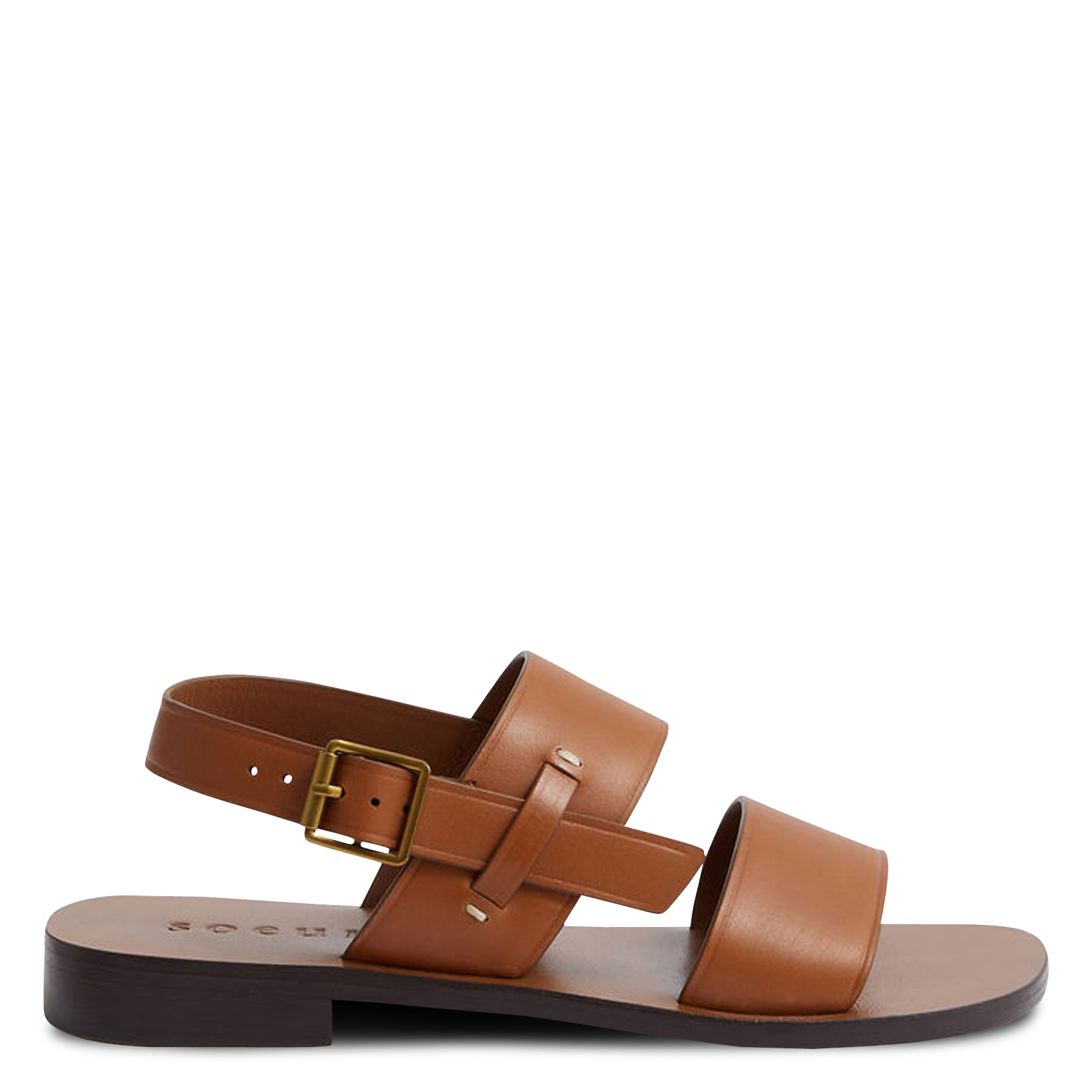 Sandales plates en cuir douglas SOEUR Beige