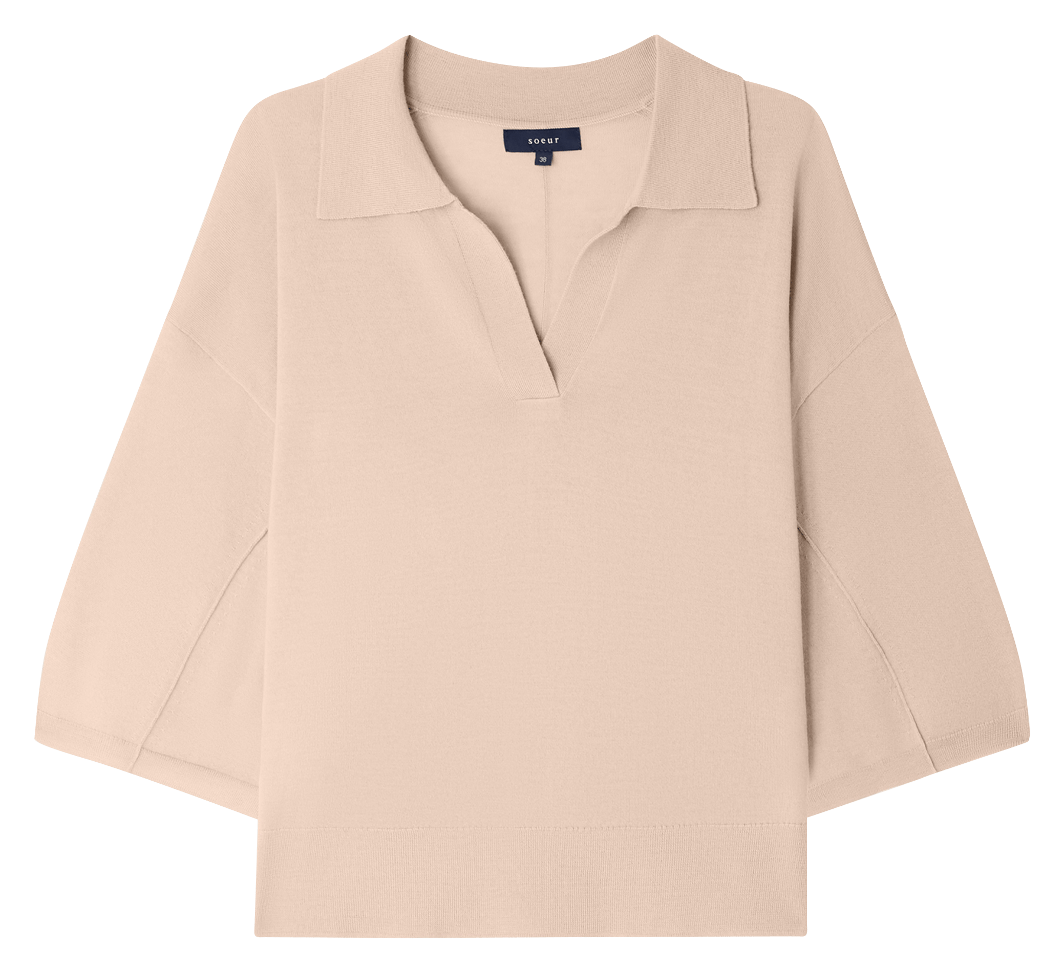 Pull col polo en laine elton SOEUR Rose