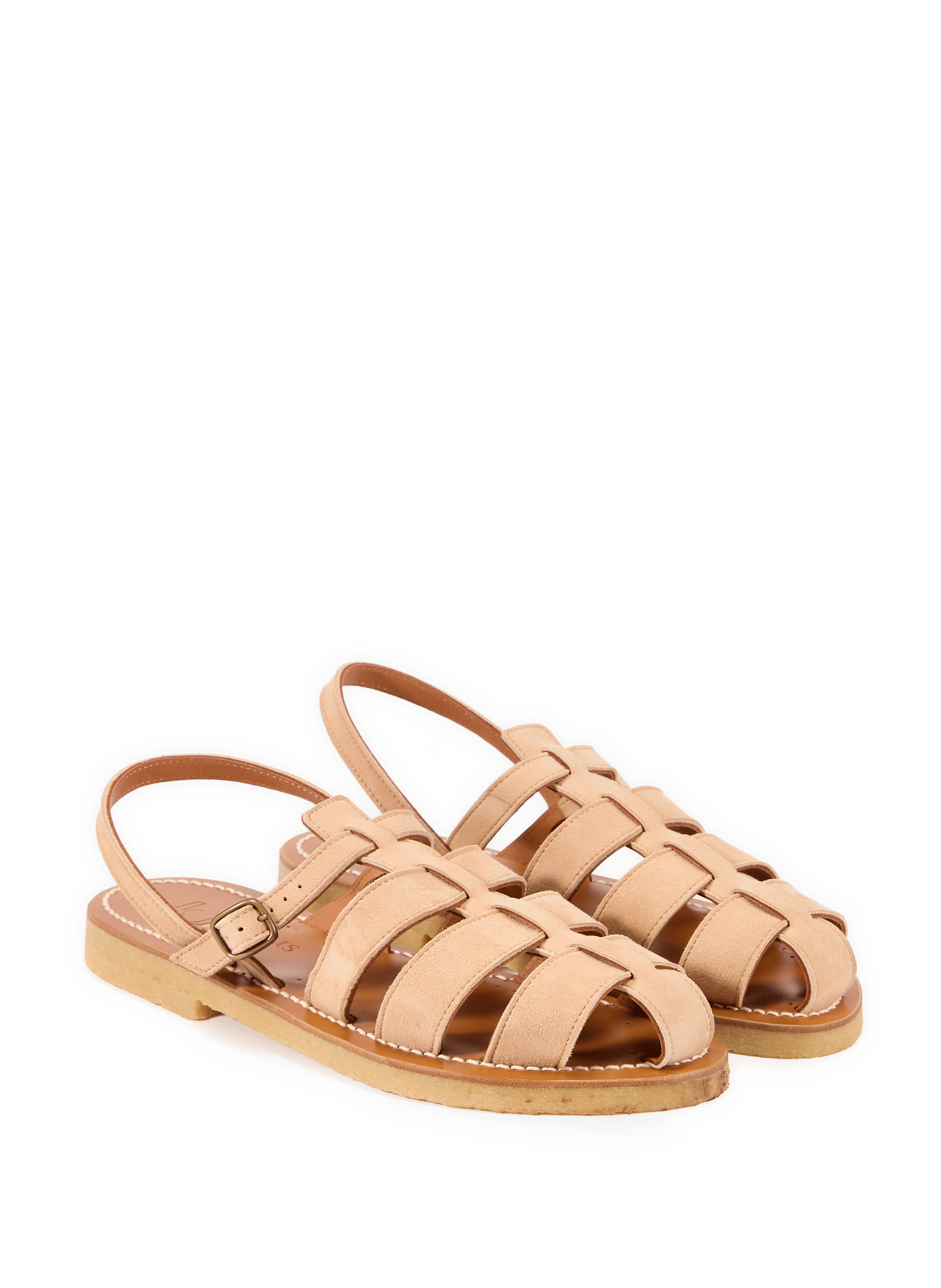 Flat leather sandals K. JACQUES Beige