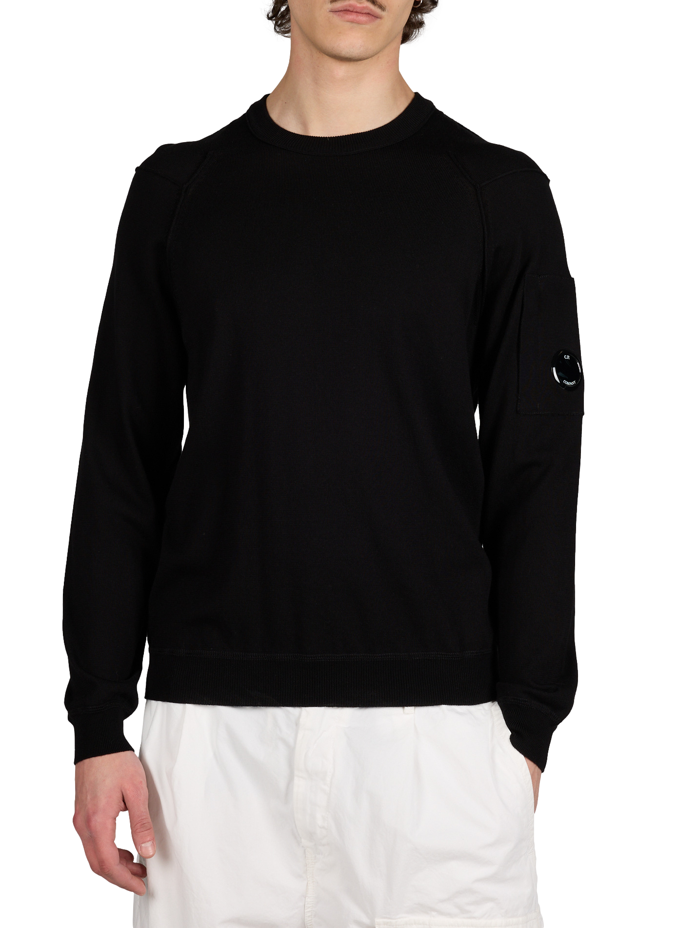 Sweat col rond en coton CP COMPANY Noir