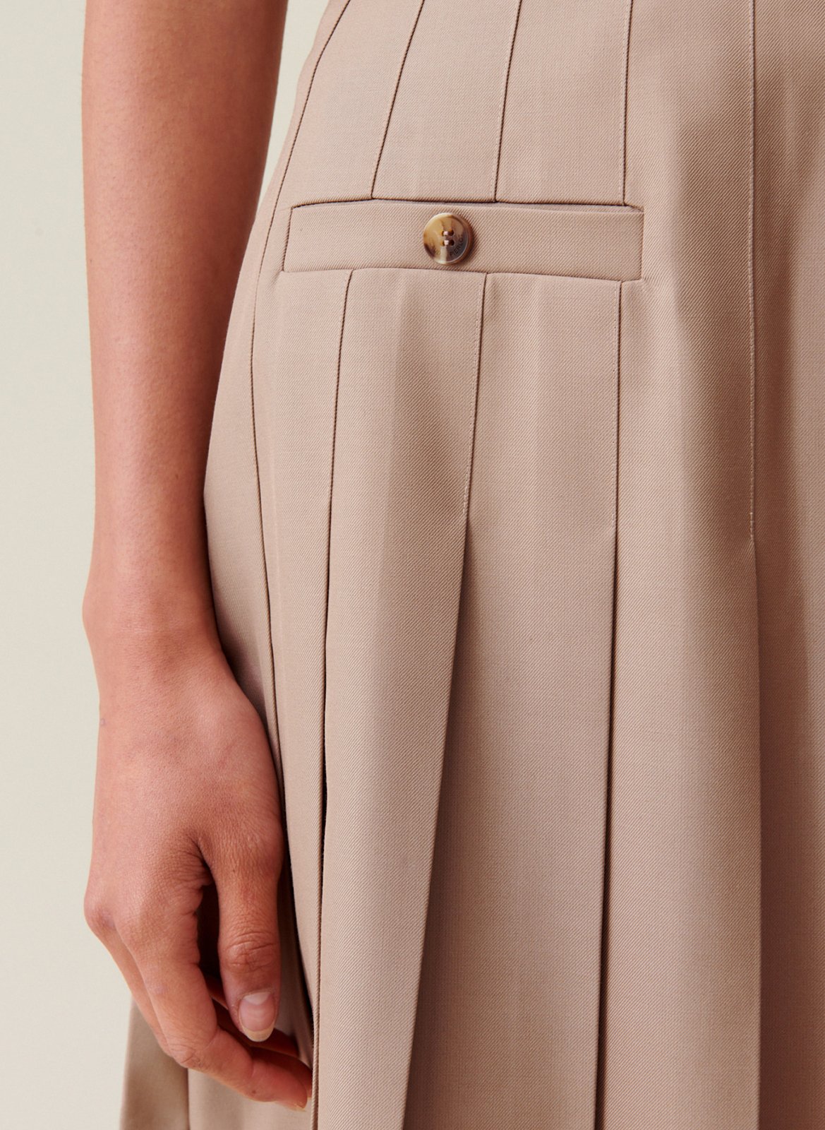 Jupe courte plissée CLAUDIE PIERLOT Beige