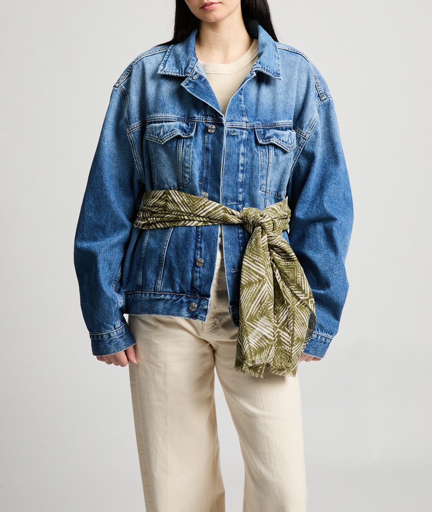 Printed stole AU PRINTEMPS PARIS Green