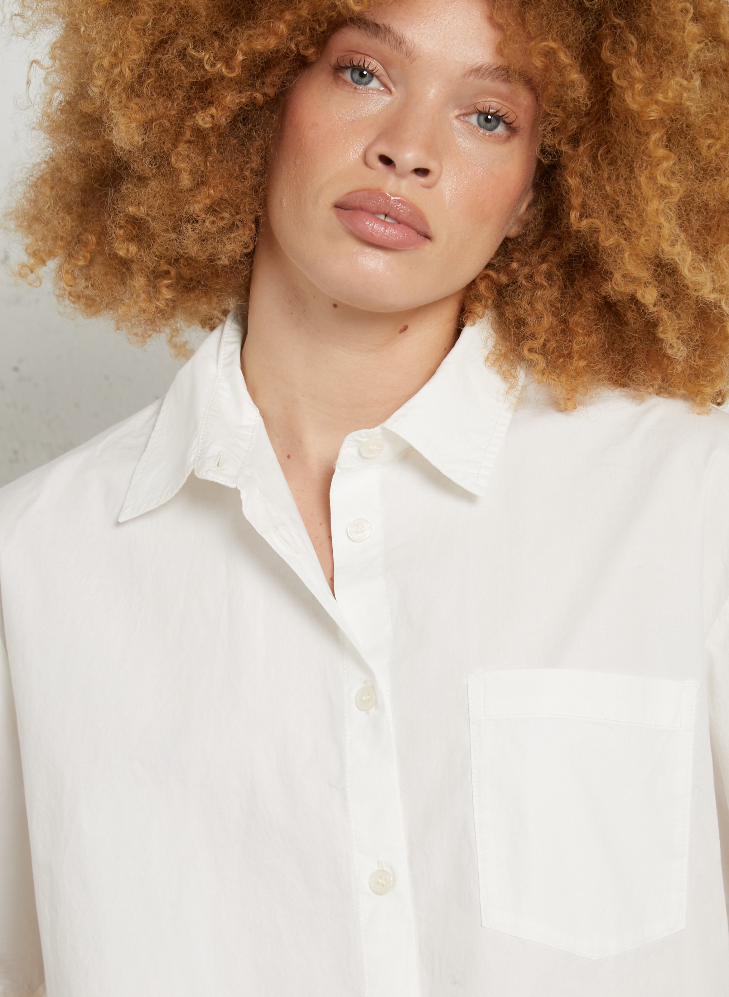 Chemise ample en coton bio bailow AMERICAN VINTAGE Blanc