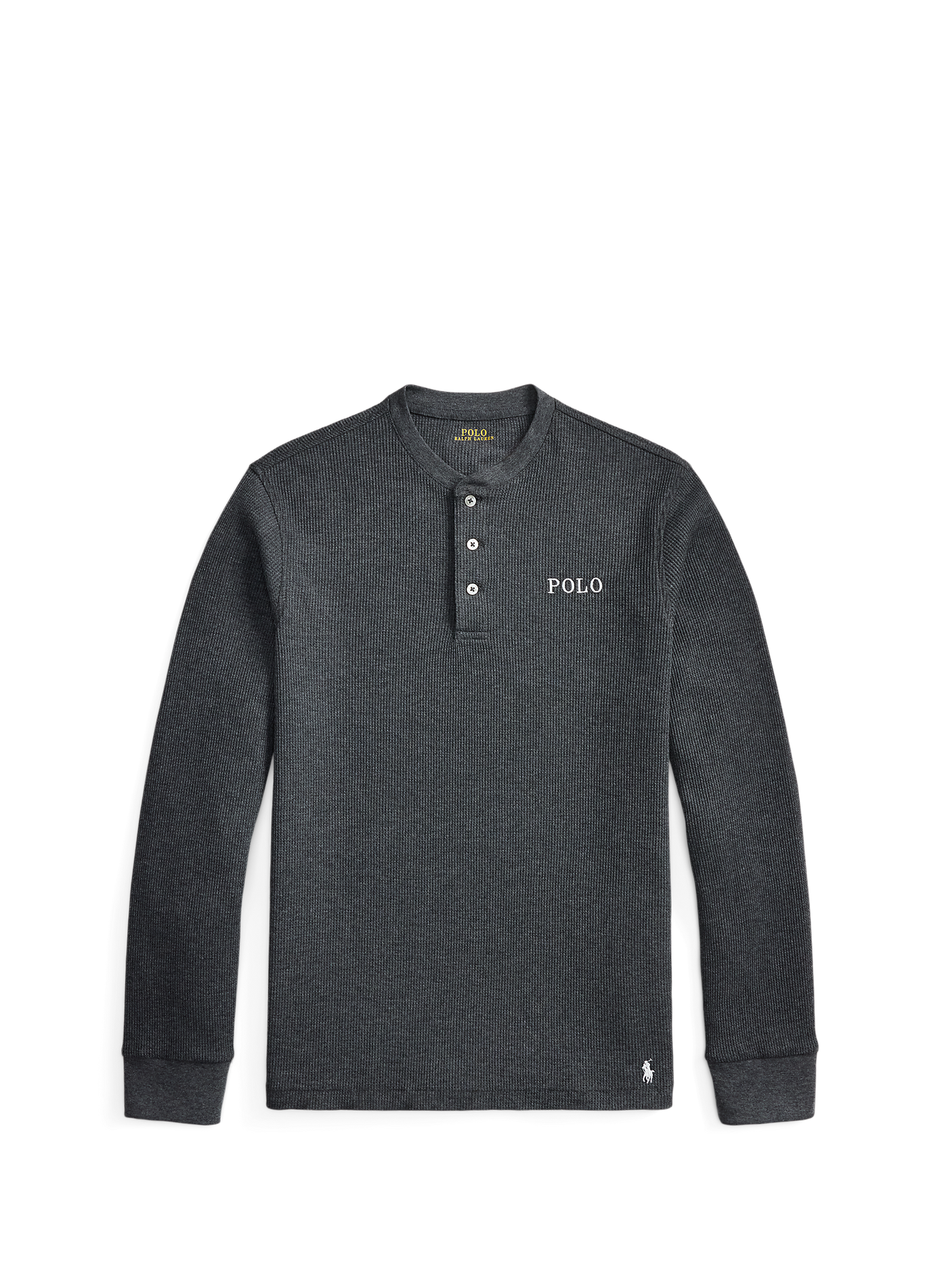 Gewafeld nachthemd met tuniek kraag POLO RALPH LAUREN Grijs