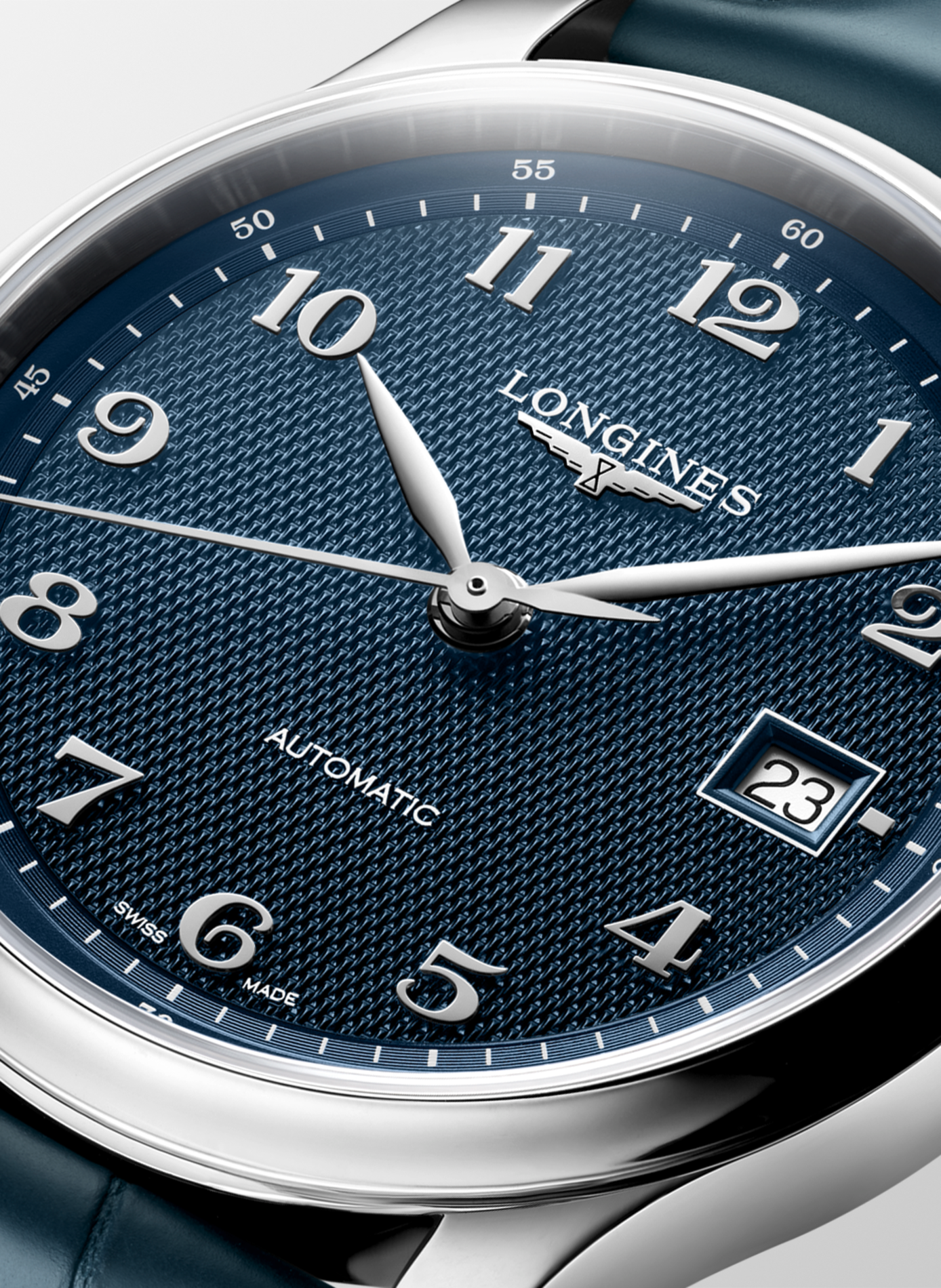 Montre automatique The Longines Master Collection en cuir LONGINES Bleu