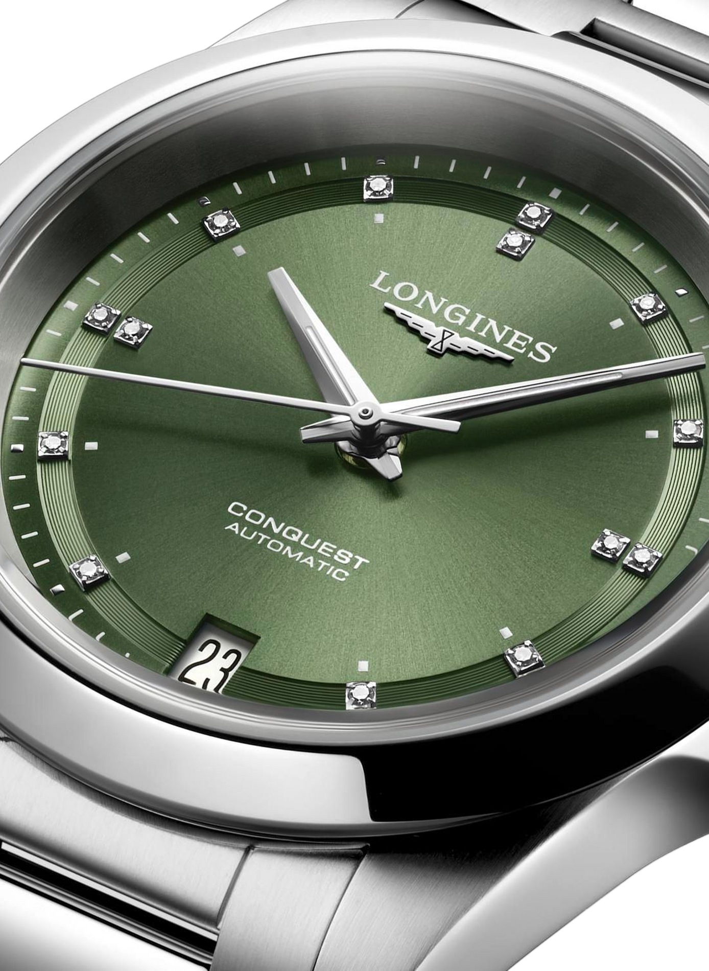 Montre automatique Conquest 2023 en acier inoxydable LONGINES Vert