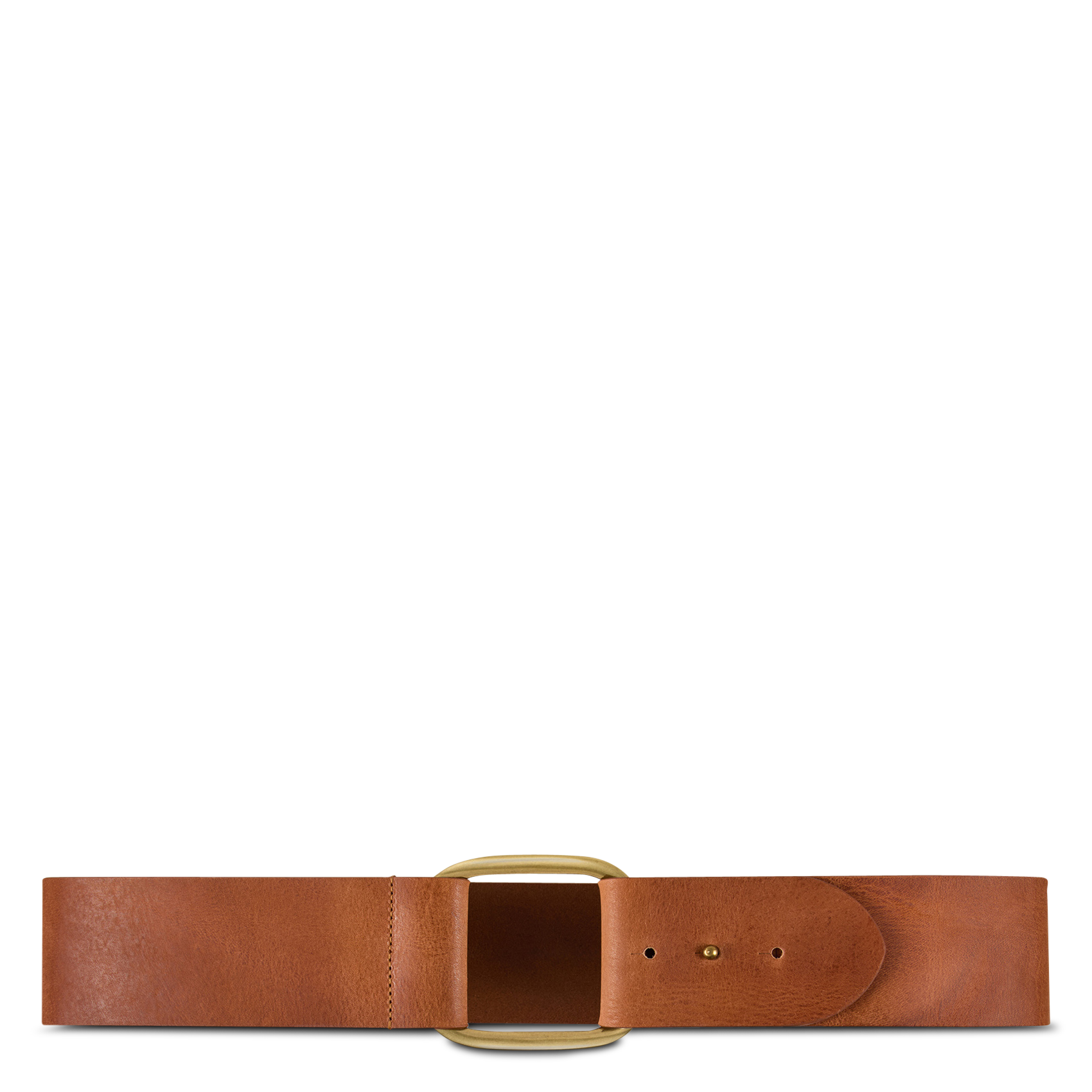 Ceinture large à boucle en cuir banel BA&SH Marron