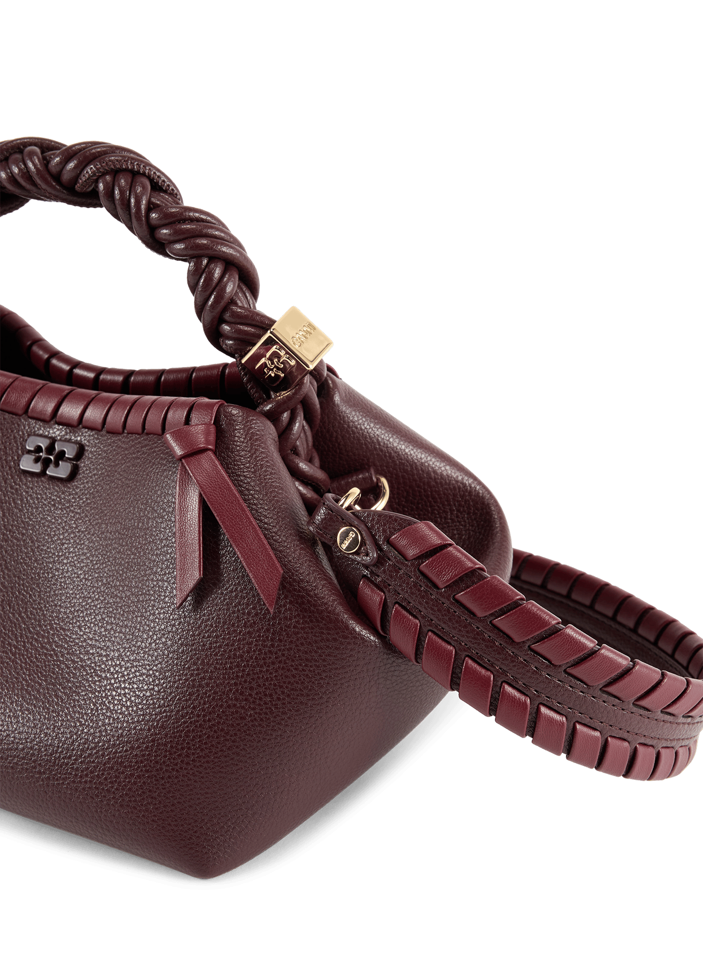 Small braided Bou handbag GANNI Brown