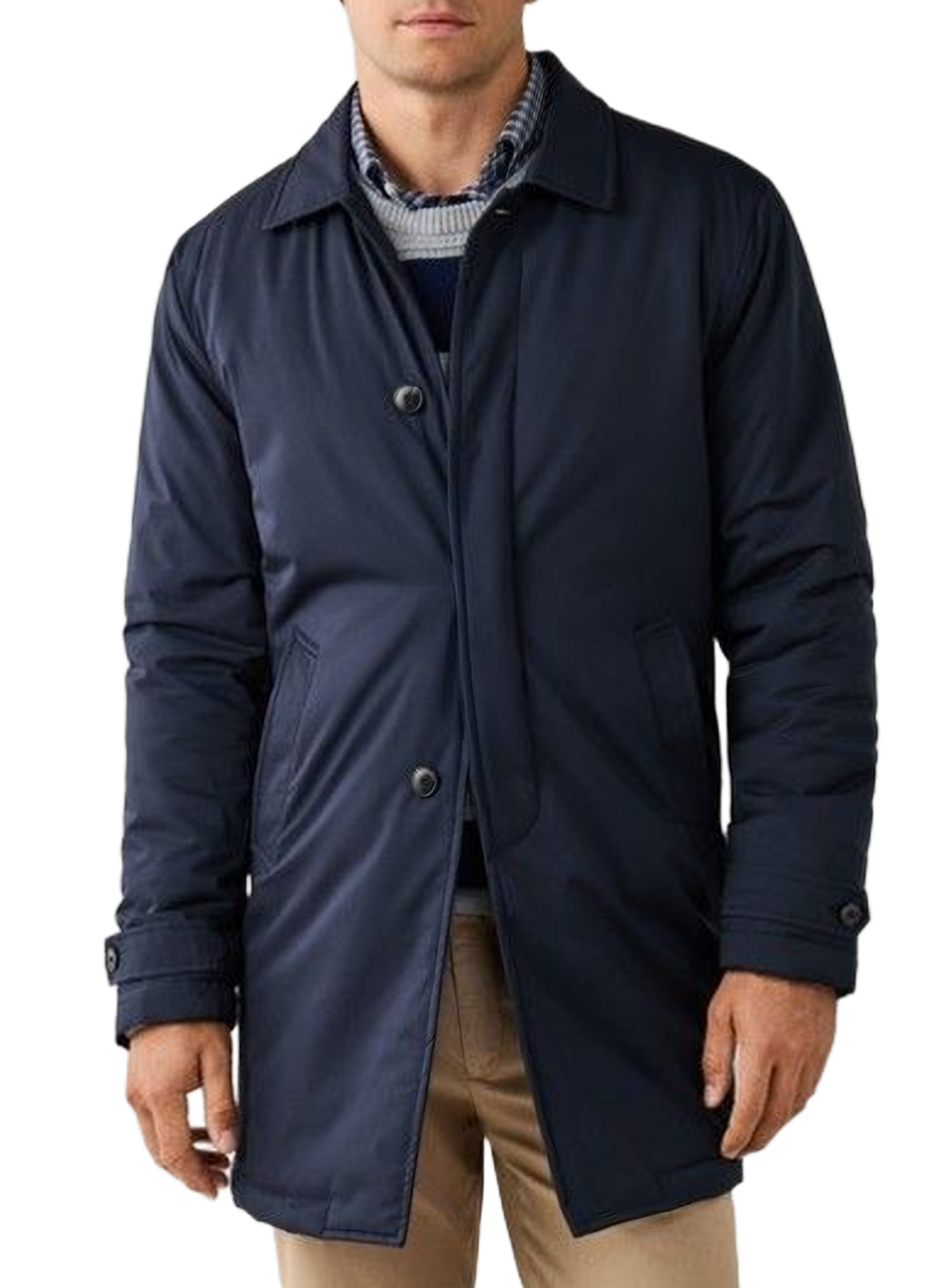 Straight cut classic collar parka FACONNABLE Blue