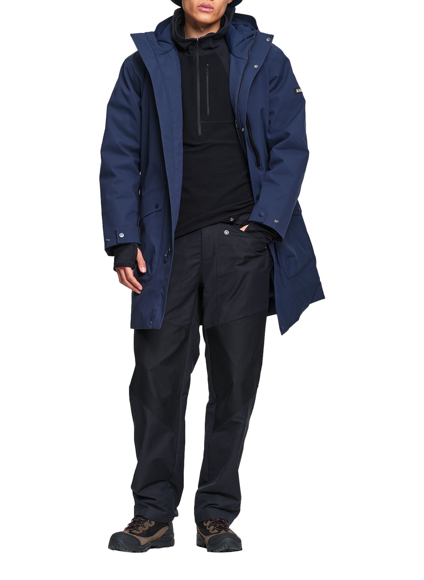 Parka droite à capuche AIGLE Bleu